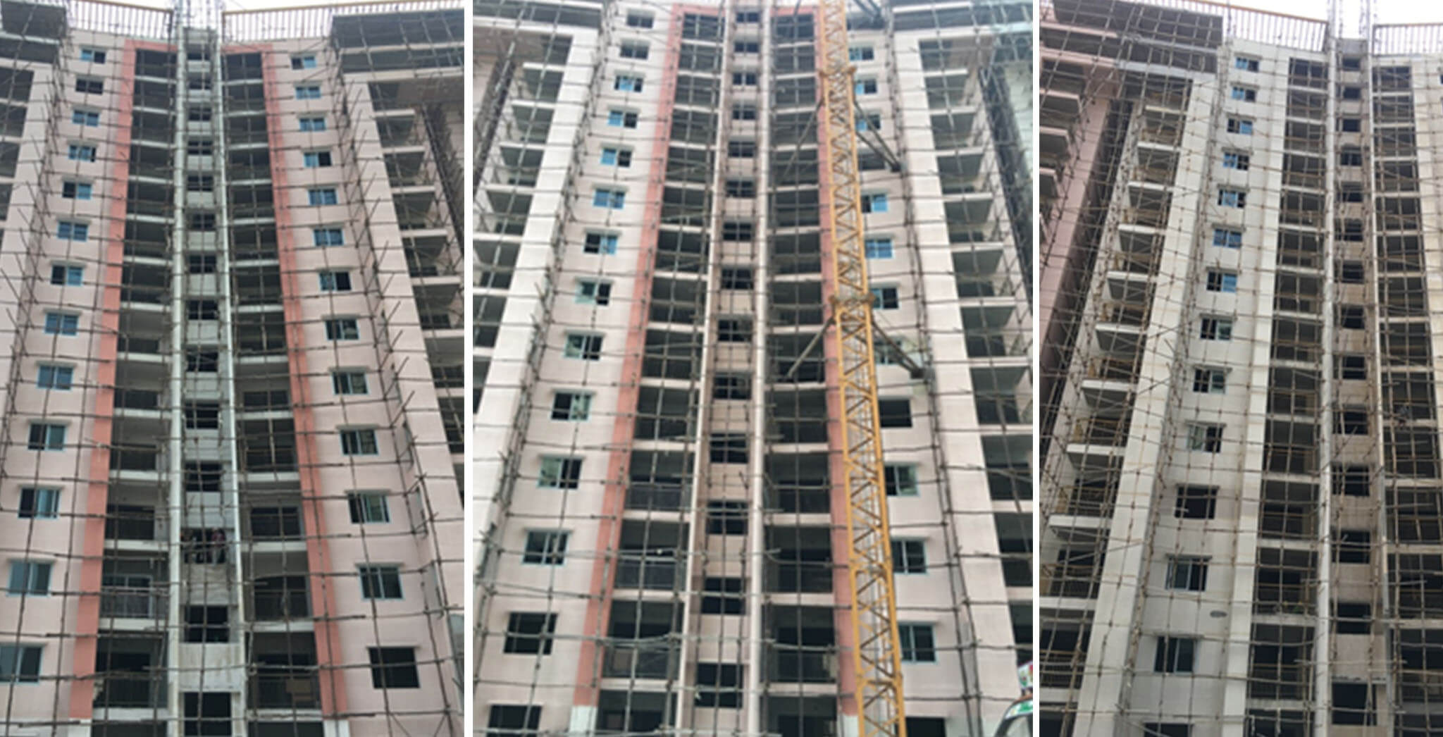 Mar 2018 - Crimson block—R, Q and P wing external painting in progress