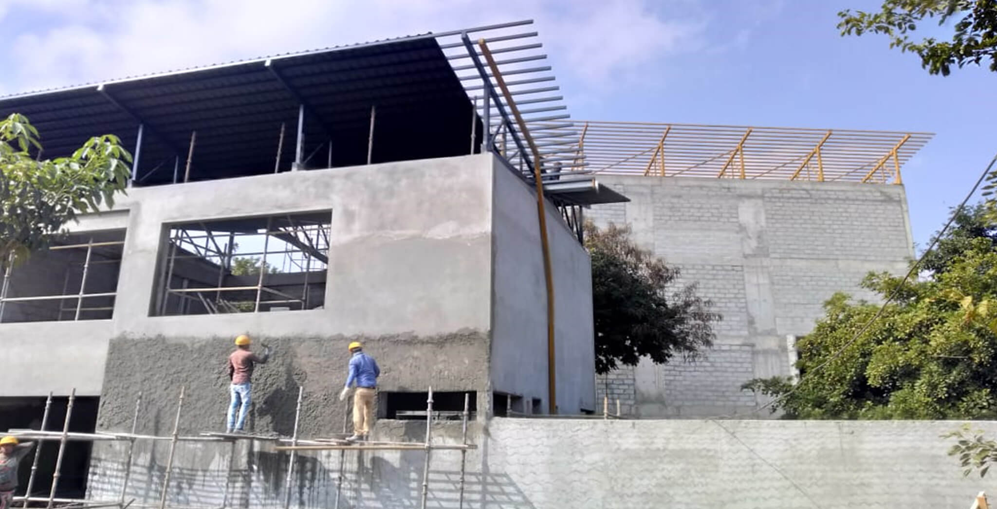 Nov 2018 - Clubhouse—External Plastering work-in-progress