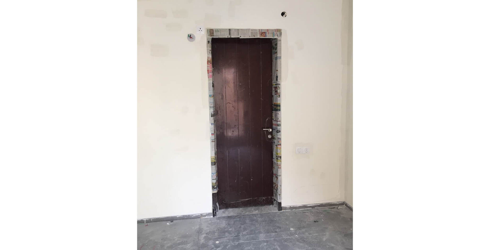 Dec 2018 - Villas wooden door installation work-in-progress