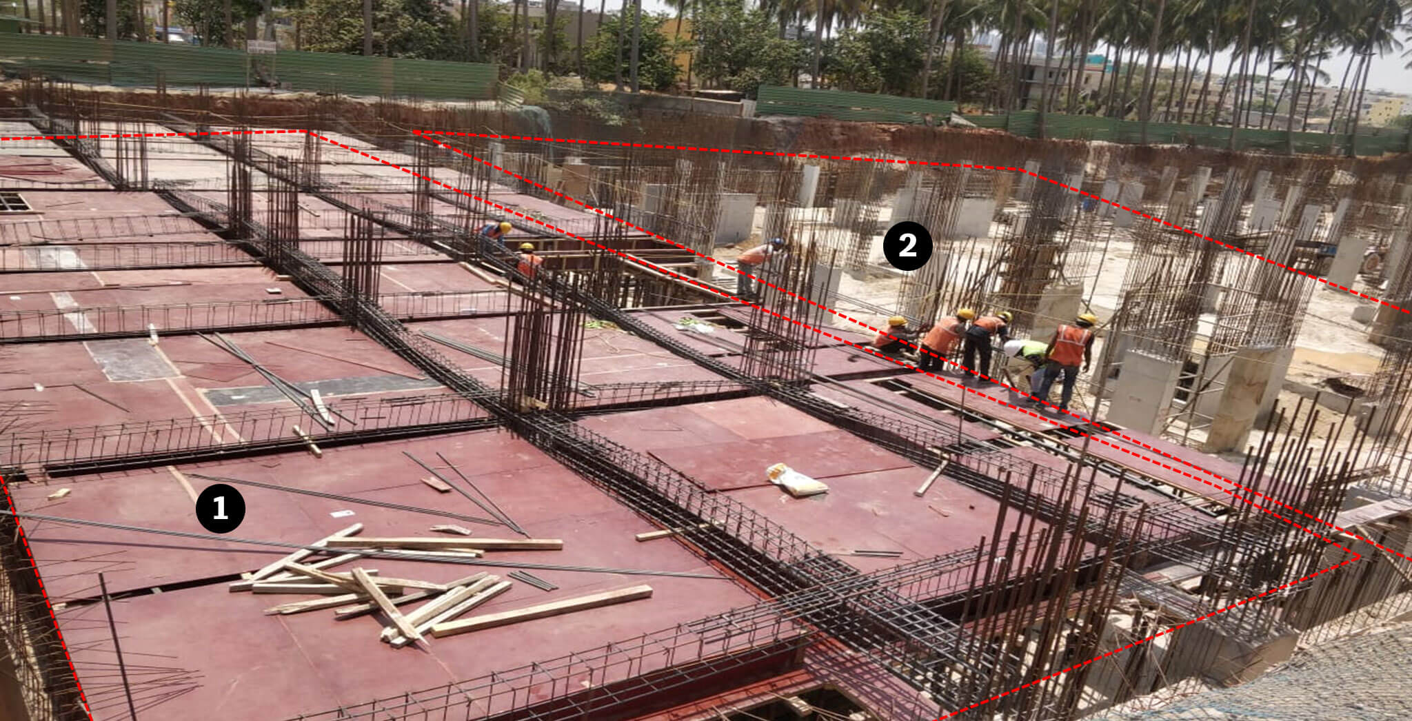 Mar 2019 - Tower A: Upper basement slab and columns work-in-progress