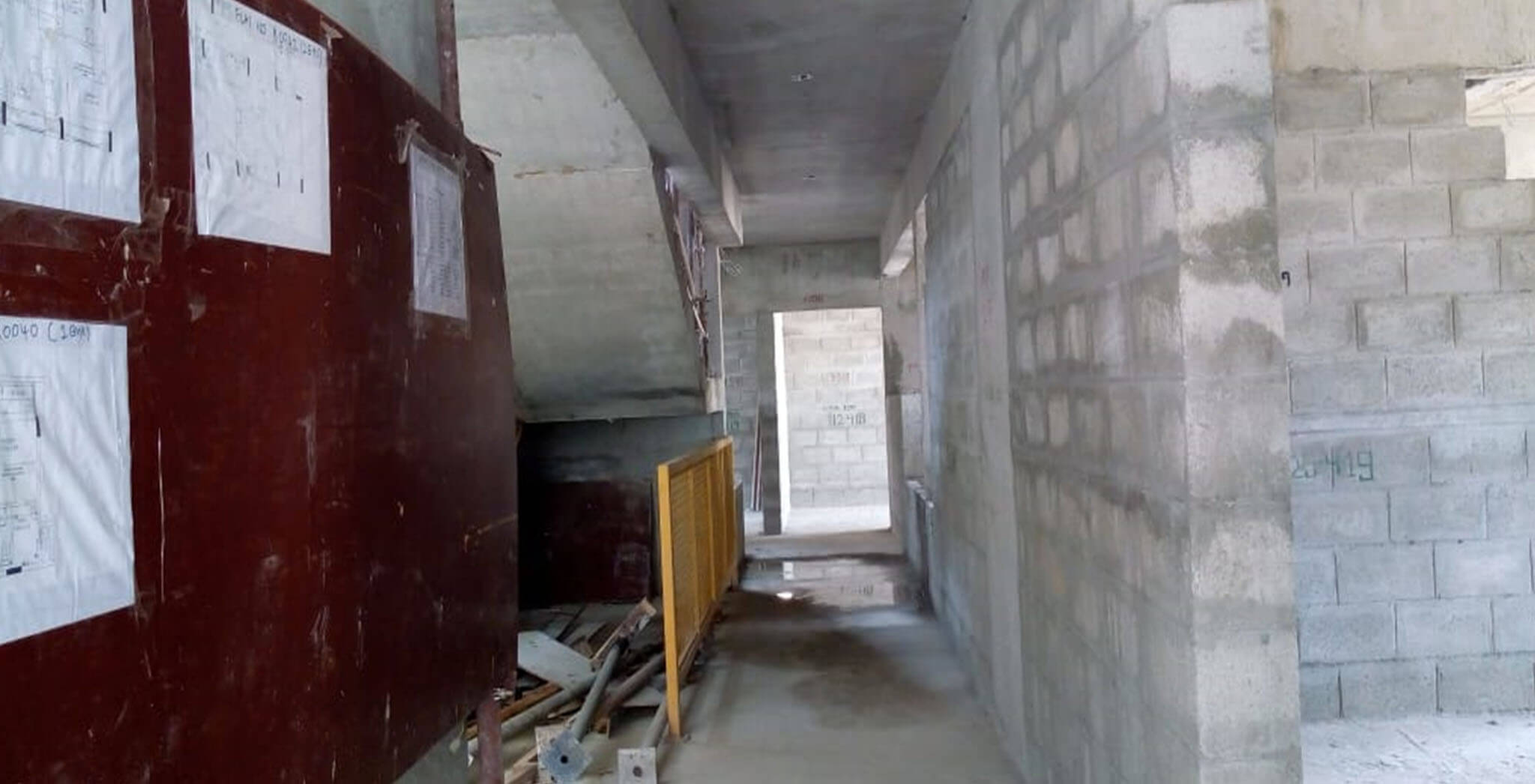 Jun 2019 - Tower F—Ground floor: Blockwork work-in-progress