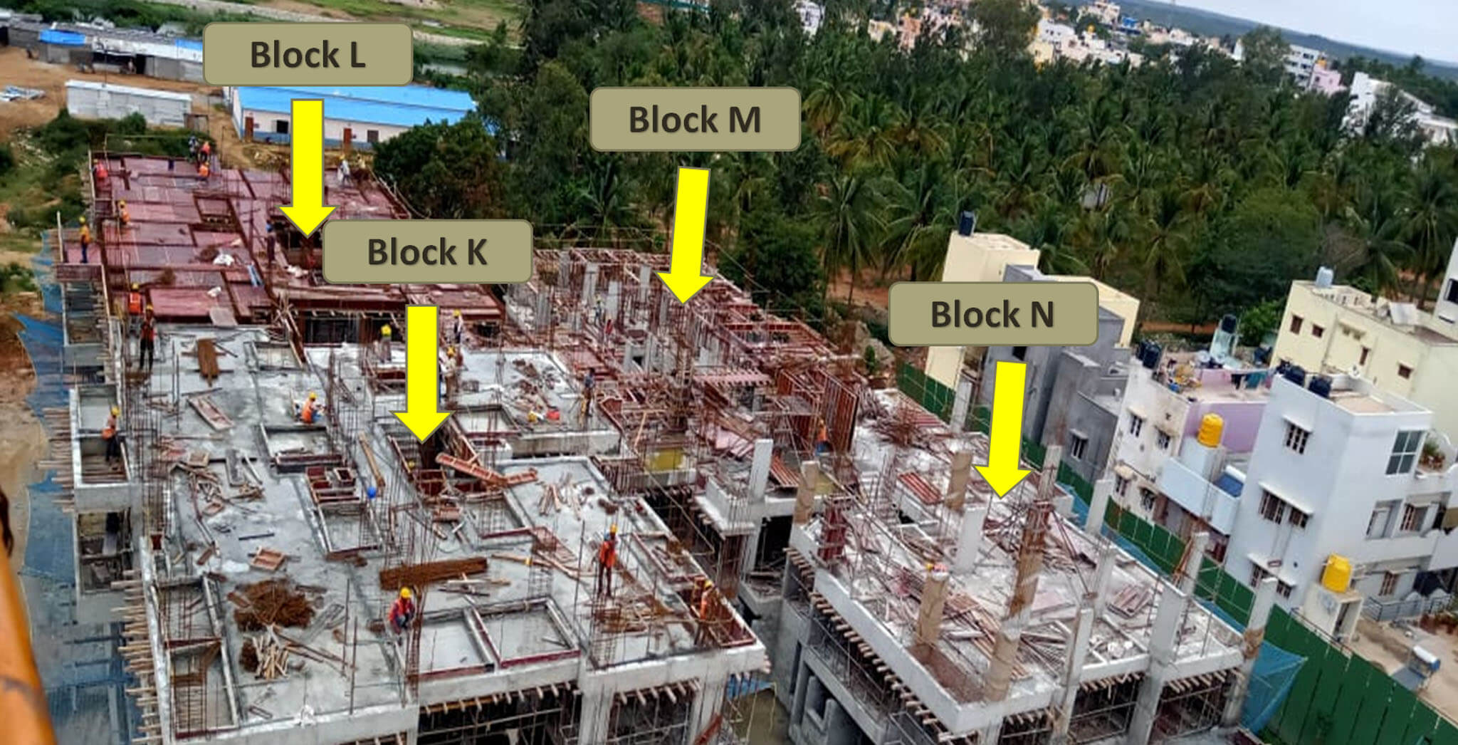 Aug 2019 - Aerial view of Tower F: 3rd floor slab (K,L,M,N)