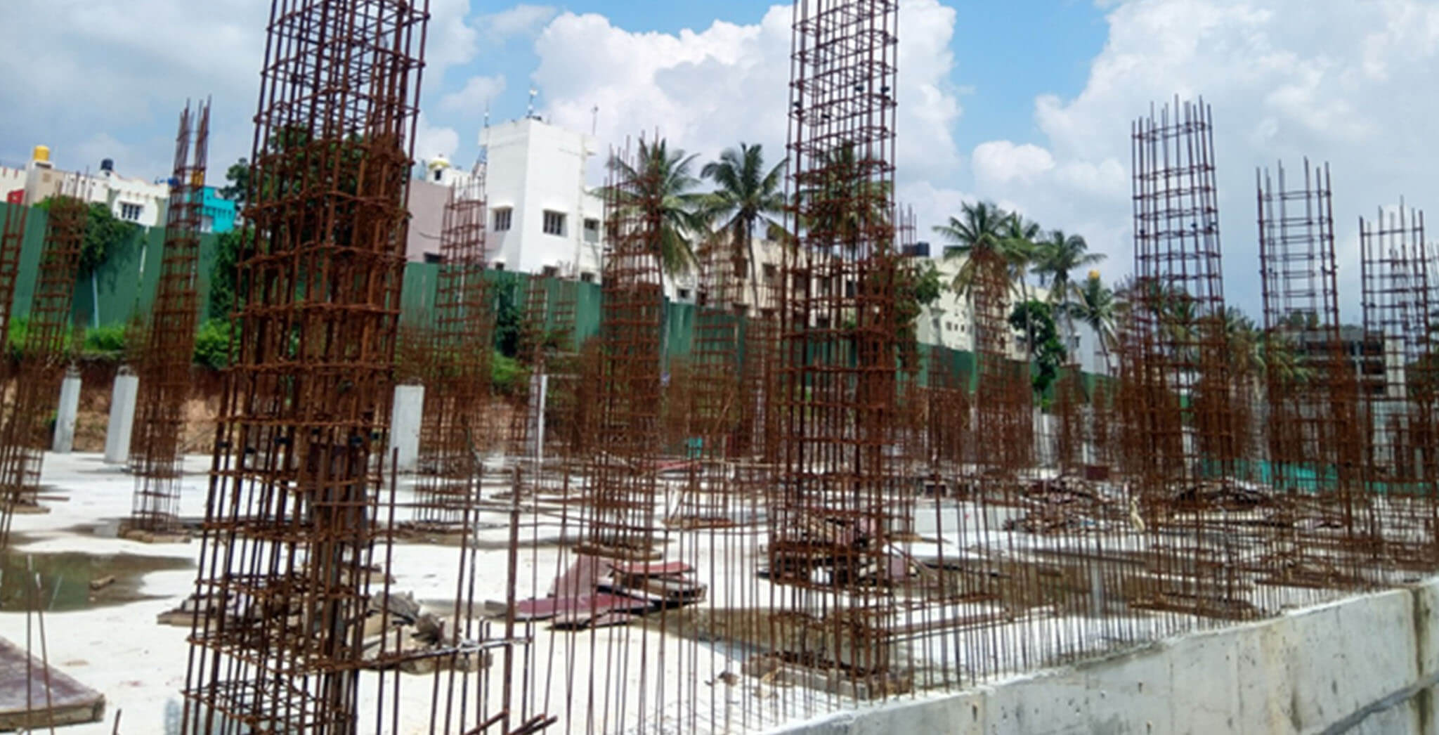 Oct 2019 - Wings S, T, F & E: Upper basement to Ground floor column work-in-progress