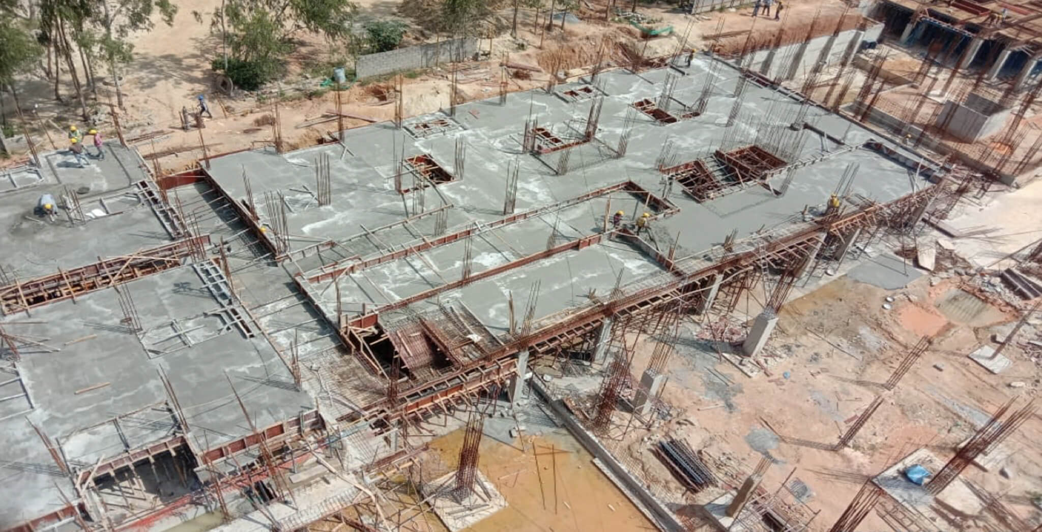 Nov 2019 - North side view: Q Block—Ground floor slab completed