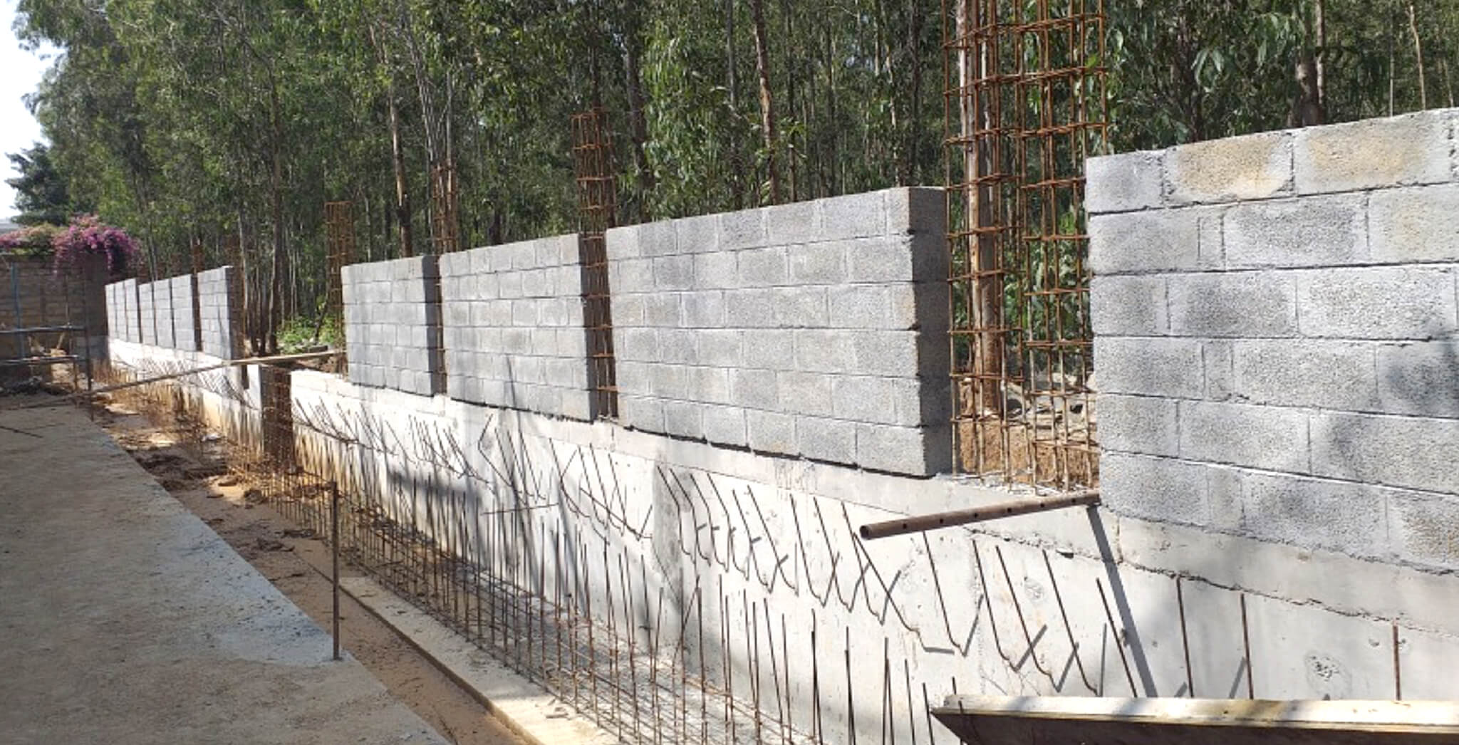 Nov 2019 - West compound wall: Compound wall raft for 50Rmt completed, block work under progress