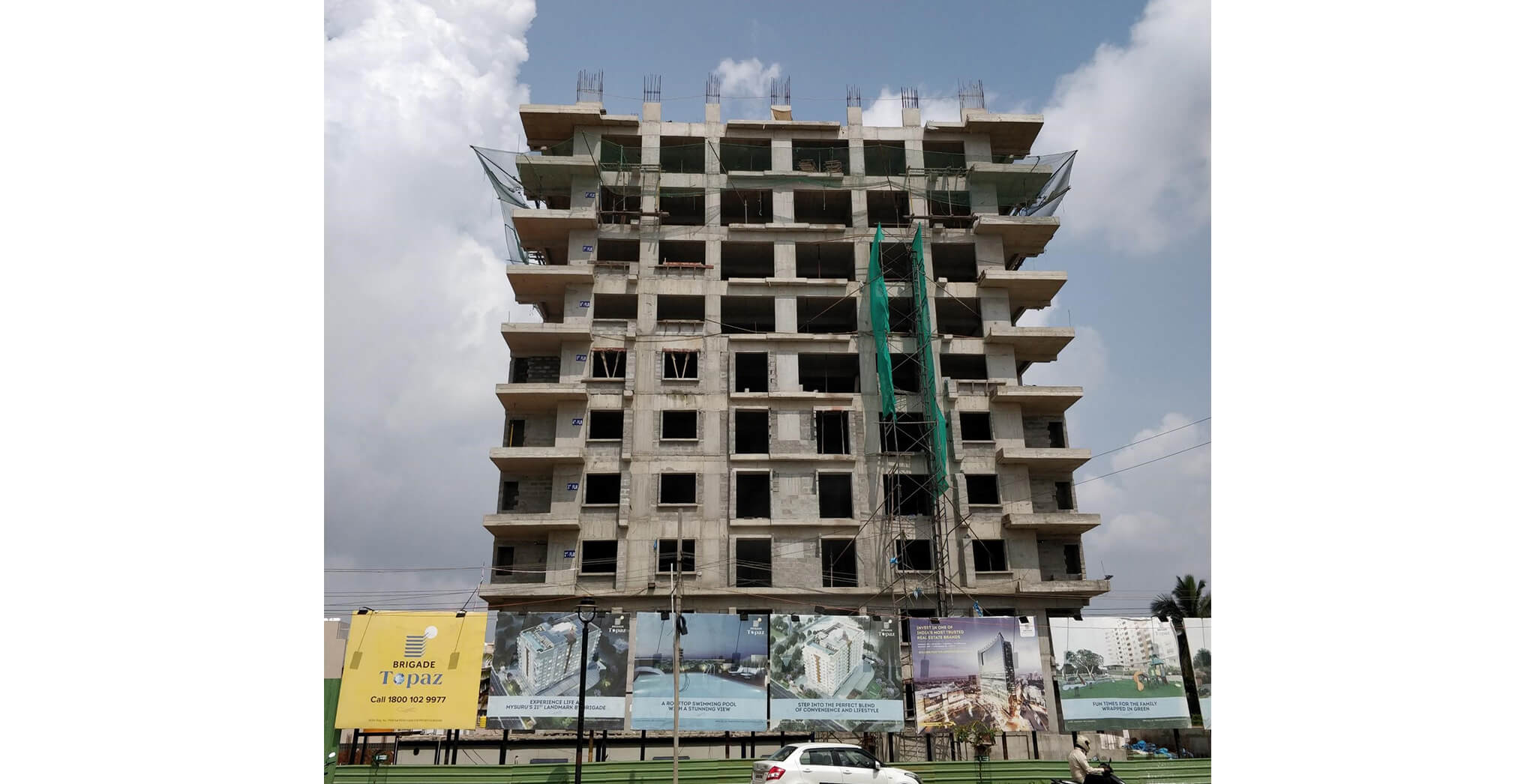Nov 2019 - South Elevation: 10th floor slab work-in-progress