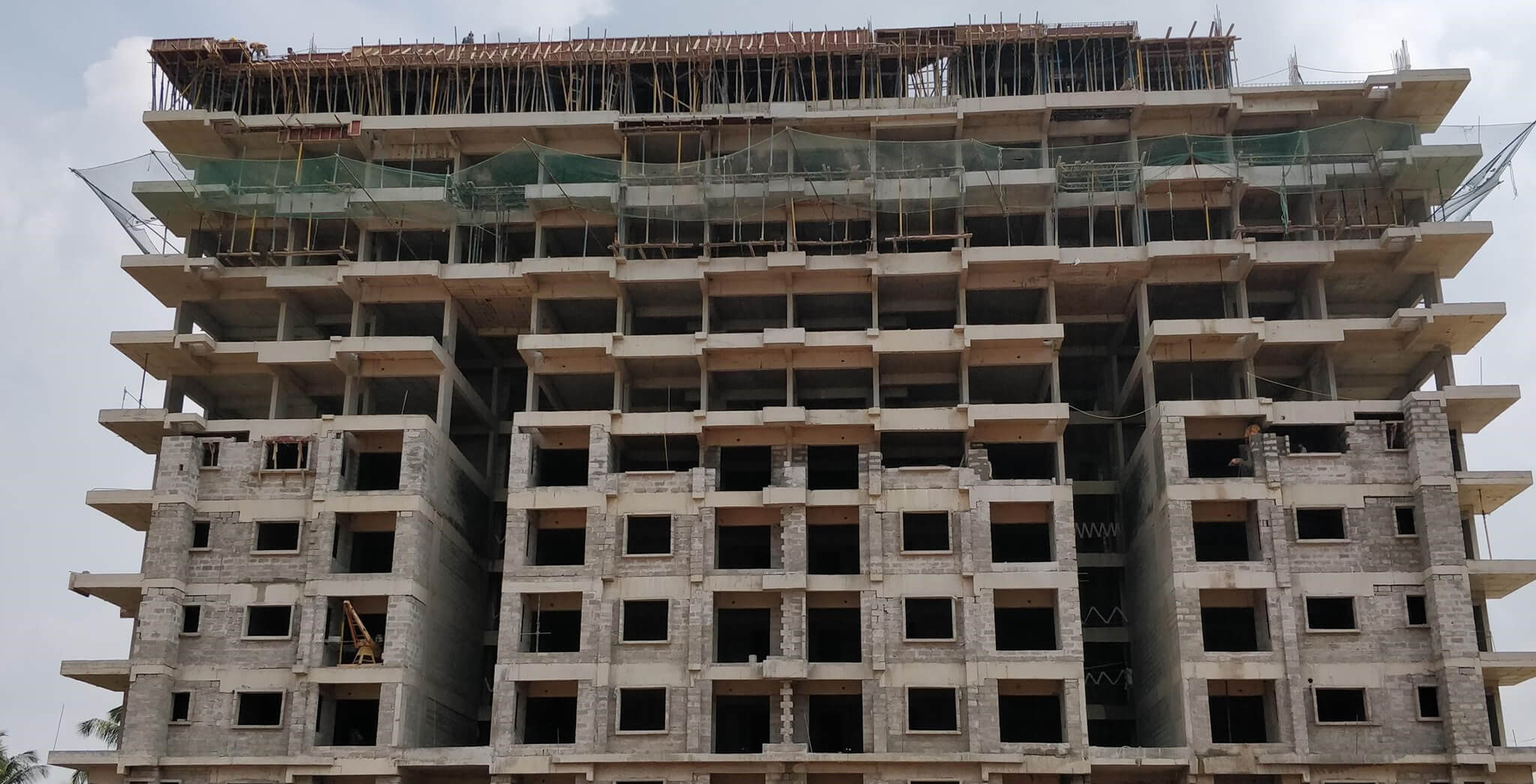 Nov 2019 - West Elevation: 10th floor slab work-in-progress