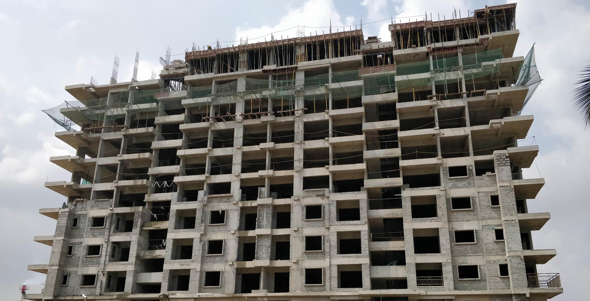 Nov 2019 - East Elevation: 10th floor slab work-in-progress