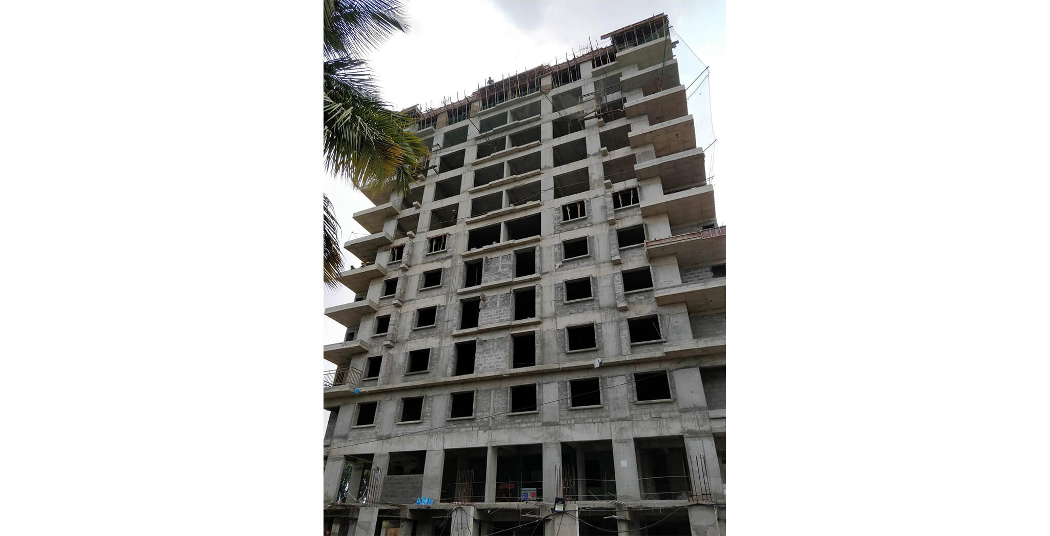 Nov 2019 - North Elevation: 10th floor slab work-in-progress