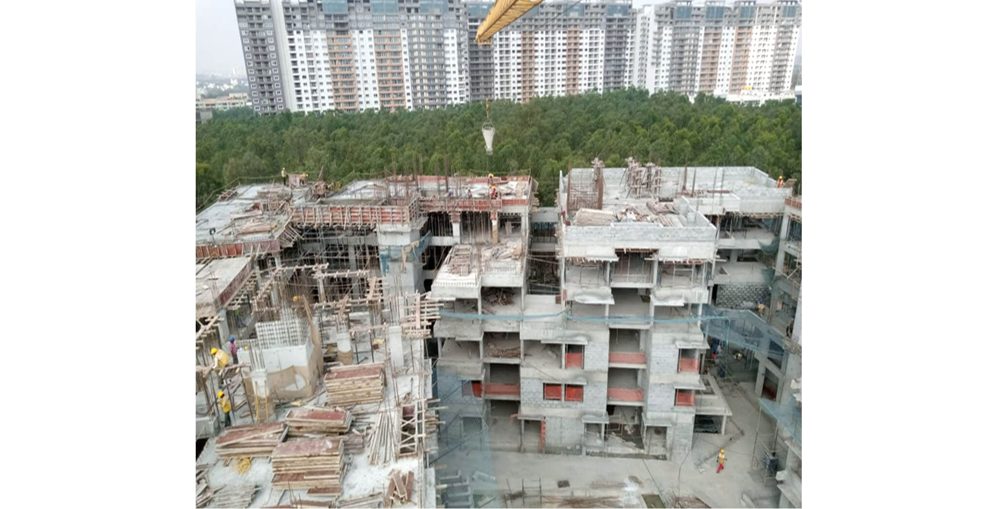 Jan 2020 - L & M Blocks: Terrace floor slab completed, above terrace work-in-progress