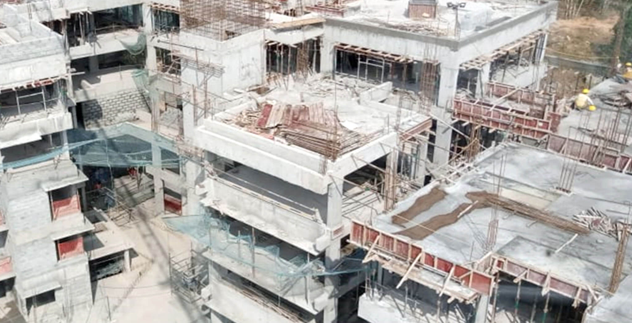 Jan 2020 - N Block: Terrace floor slab completed, above terrace work-in-progress
