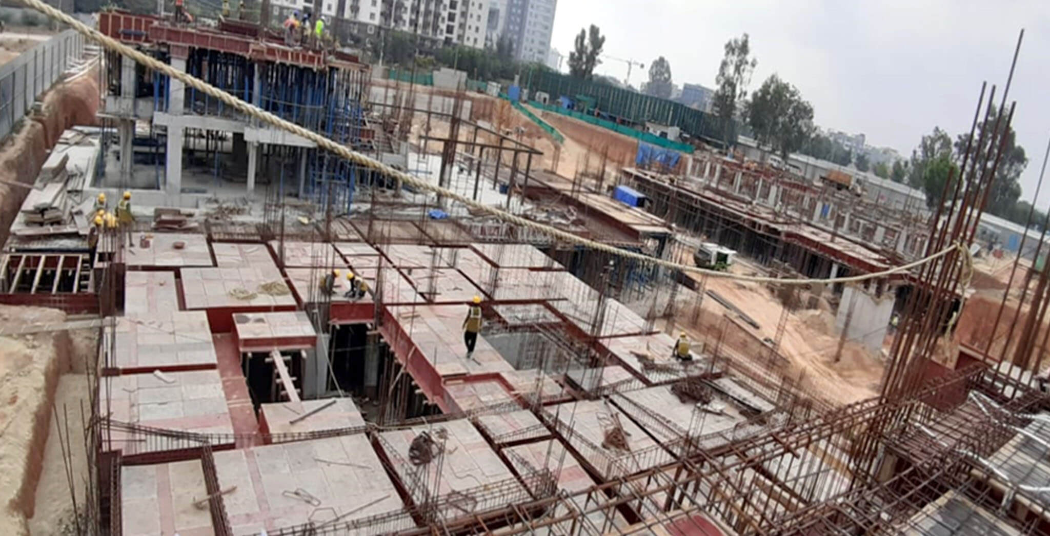 Jan 2020 - R Block: Ground floor slab shuttering & rebar work-in-progress