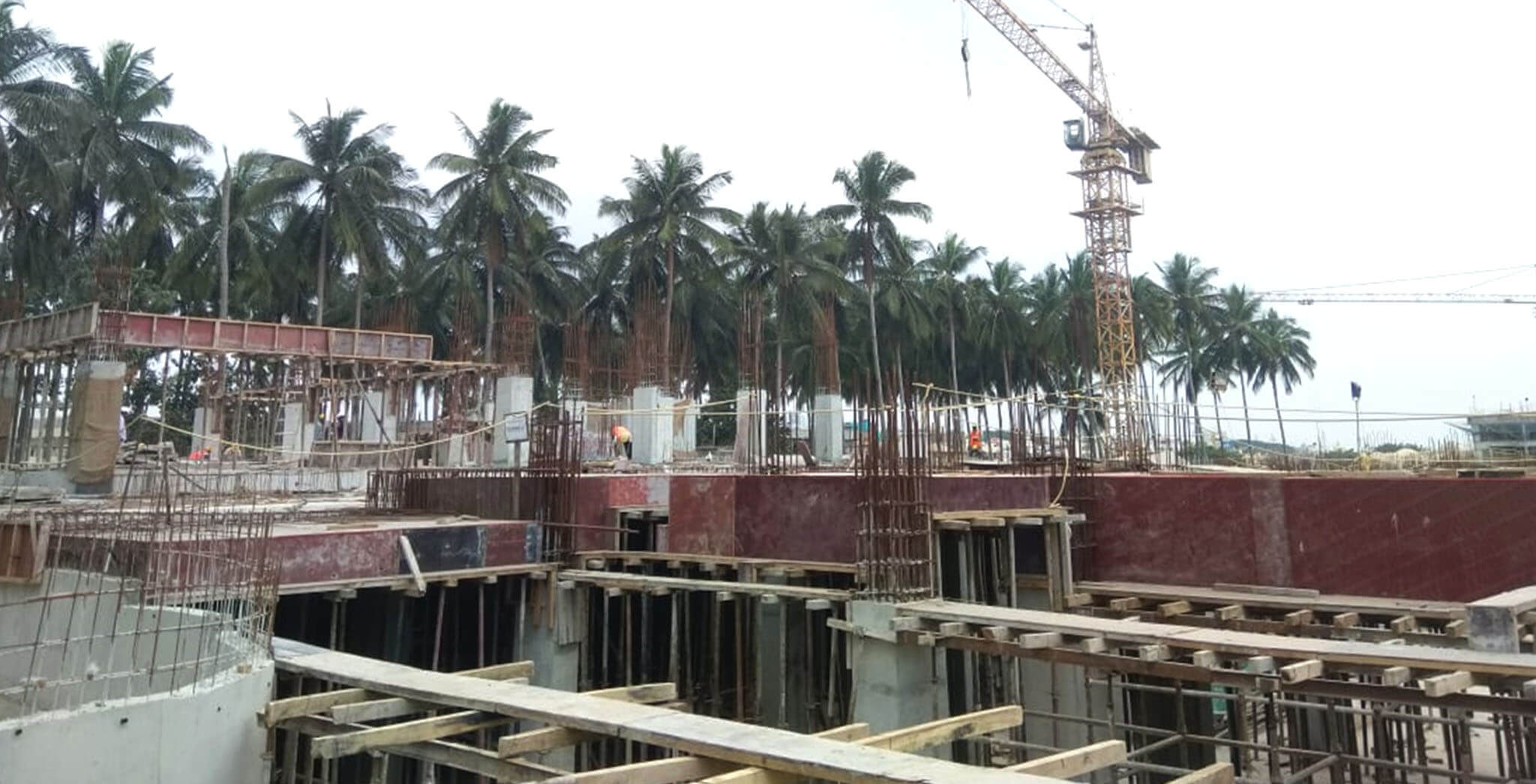 Jan 2020 - Tower-A: Wing A ground floor slab completed; Wing B, W, and X: Ground floor slab work-in-progress.