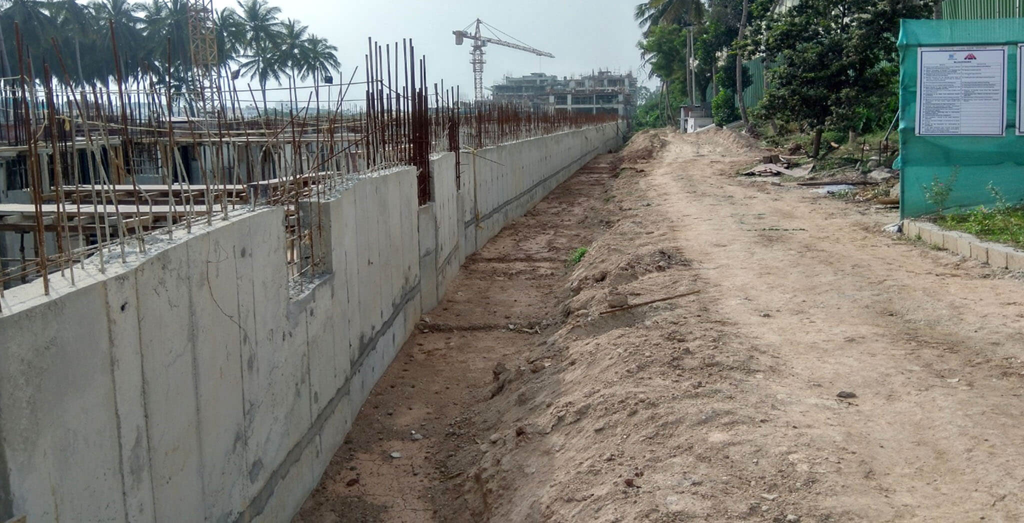 Jan 2020 - Retaining wall on north side work-in-progress.
