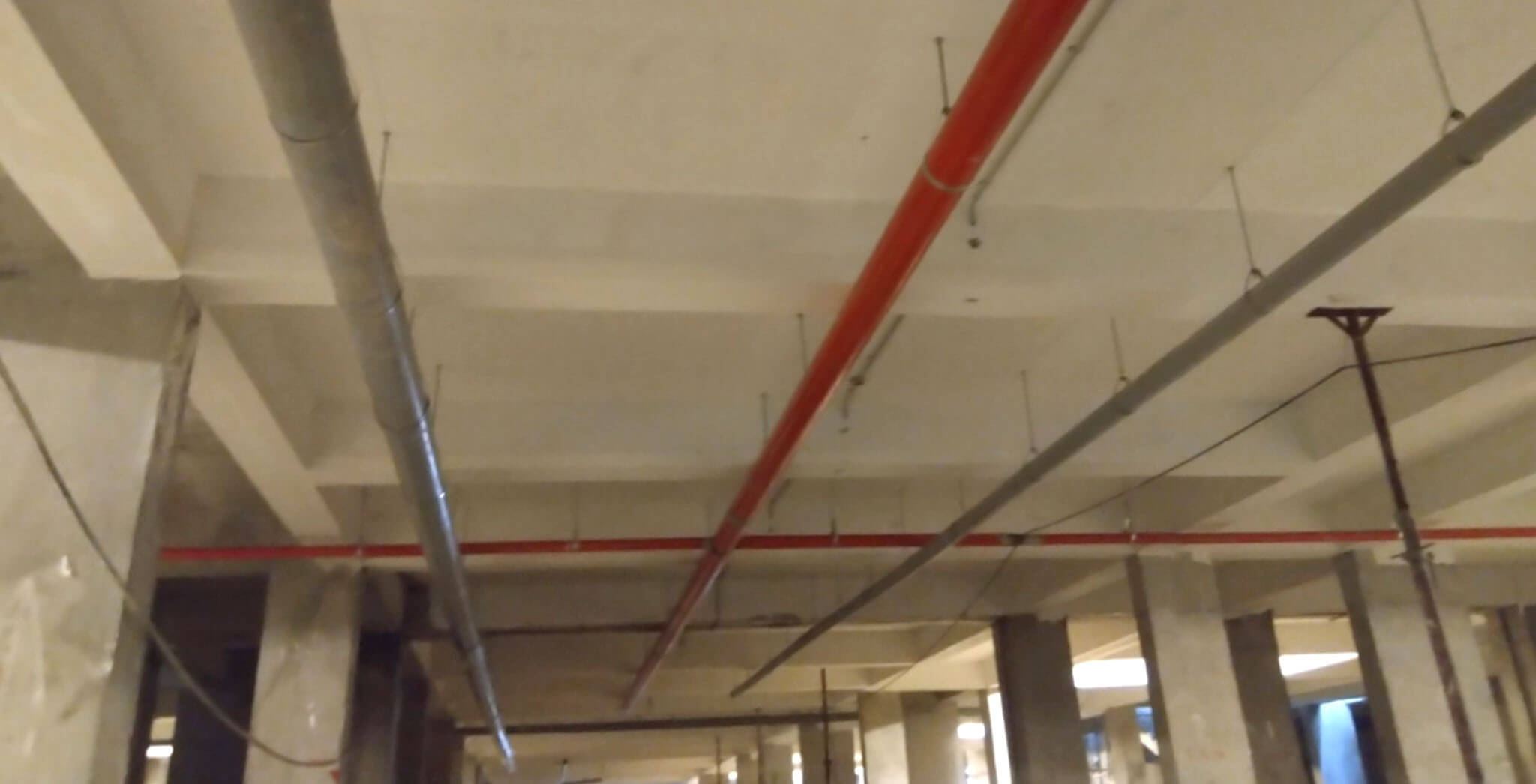 Jan 2020 - Basement fire fitting and rain water connection work under progress.