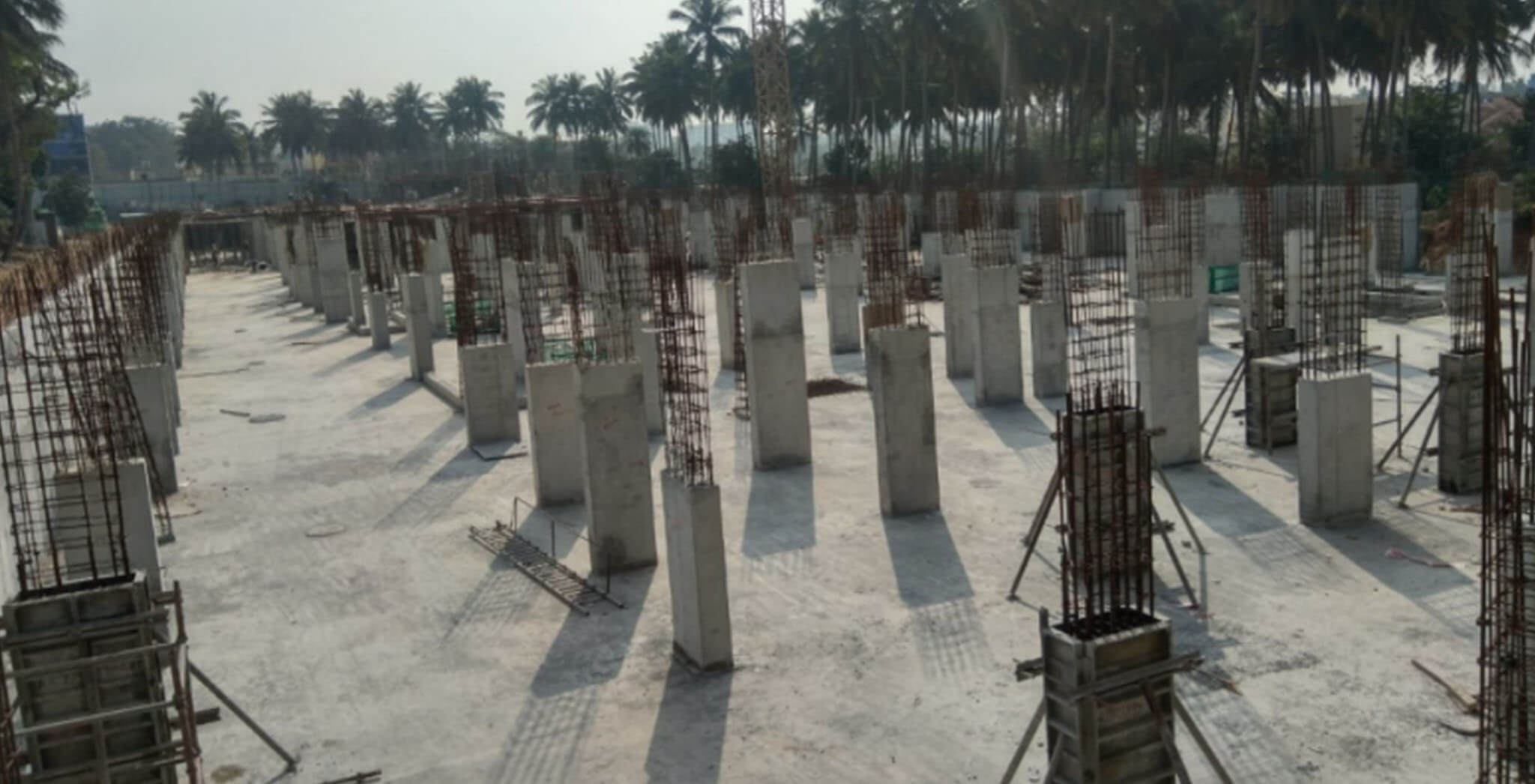 Feb 2020 - Tower-C: Upper basement to Ground floor column work-in-progress.