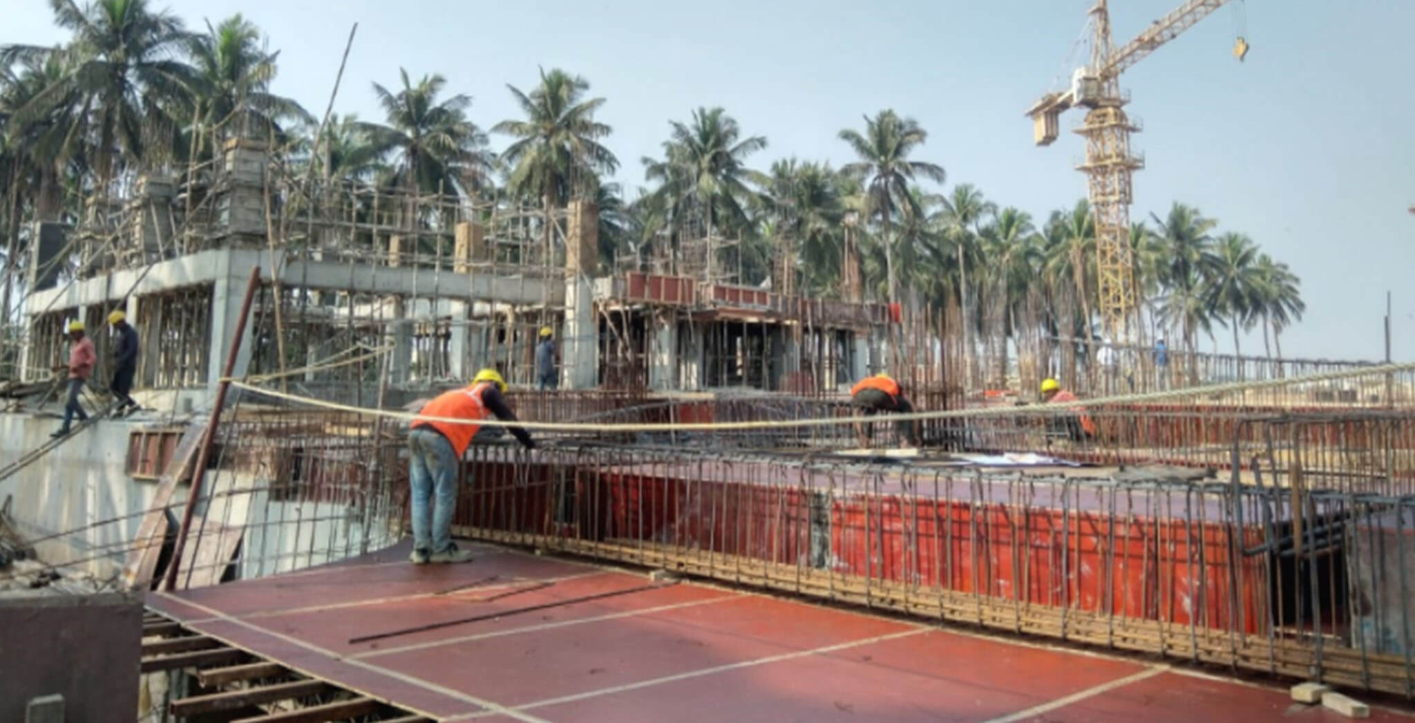 Feb 2020 - Tower-A: Wing B—Ground floor slab Completed; Wings W and X—Ground floor slab works under progress; Wing A—1st floor slab completed.