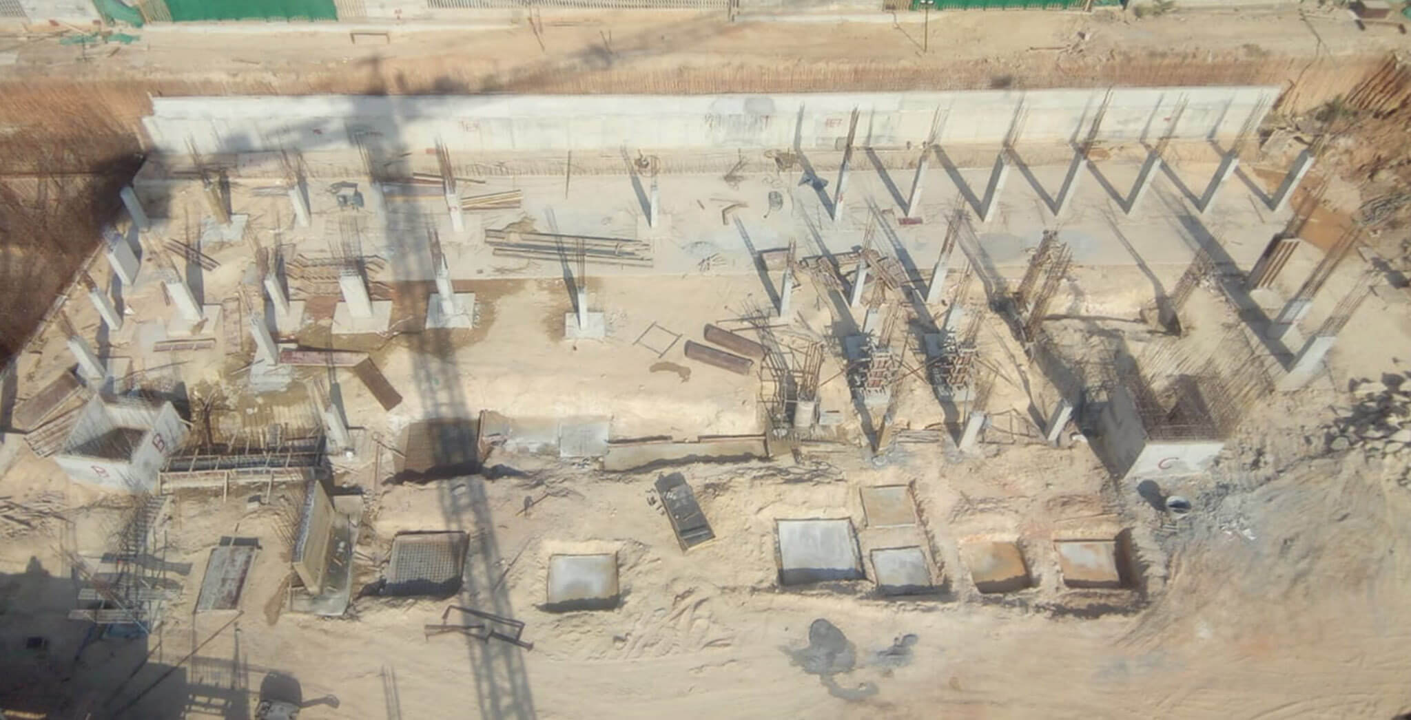 Mar 2020 - East side view: B & C Blocks—Foundation works in progress