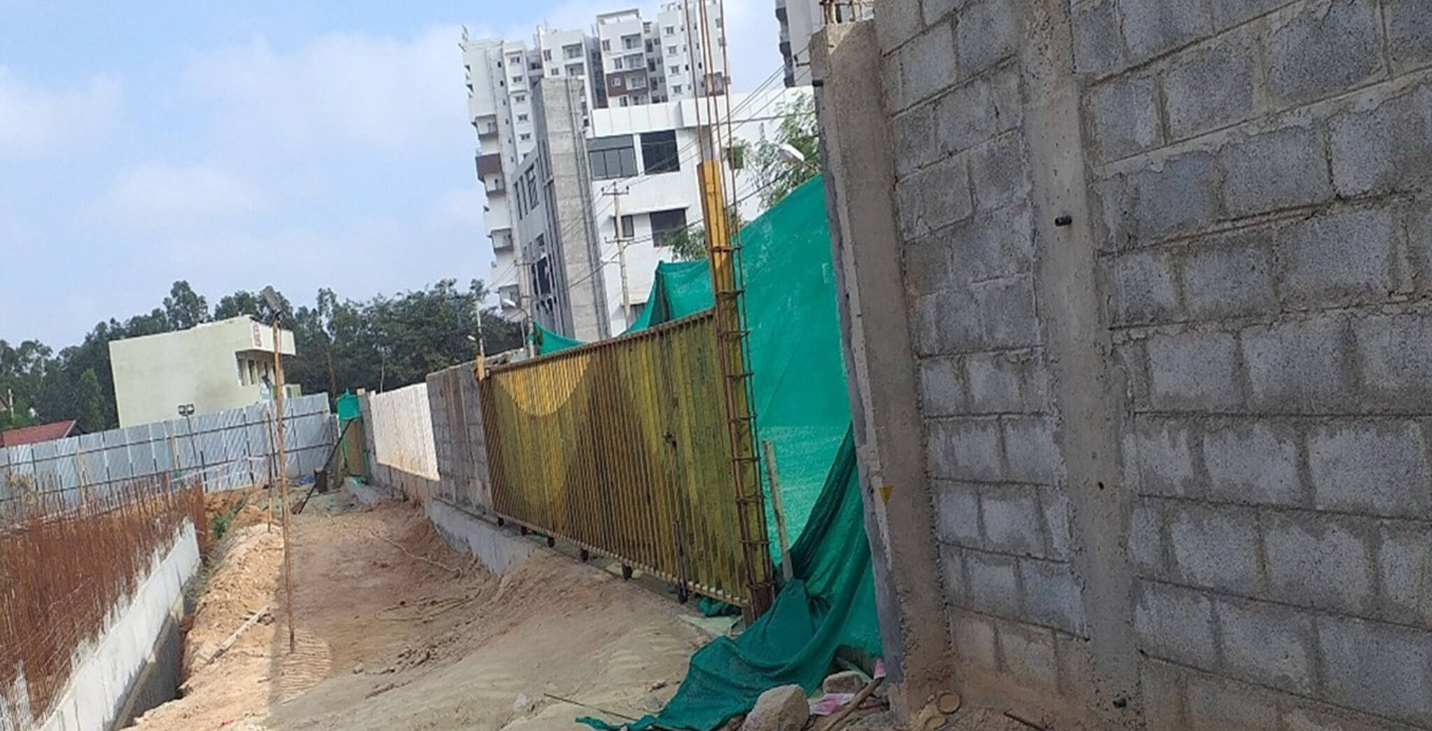 Mar 2020 - Front compound wall: Gate erection for Entry and exit completed