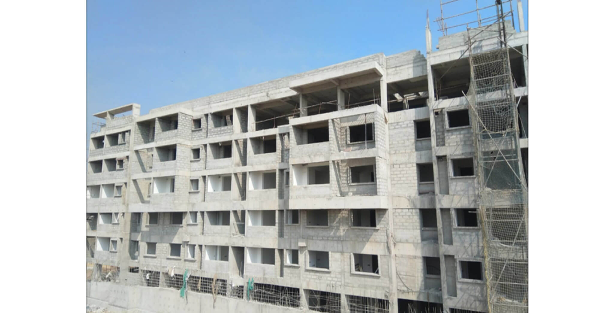 Mar 2020 - Tower-F: Terrace slab completed, above Terrace works and 4th floor block work-in-progress