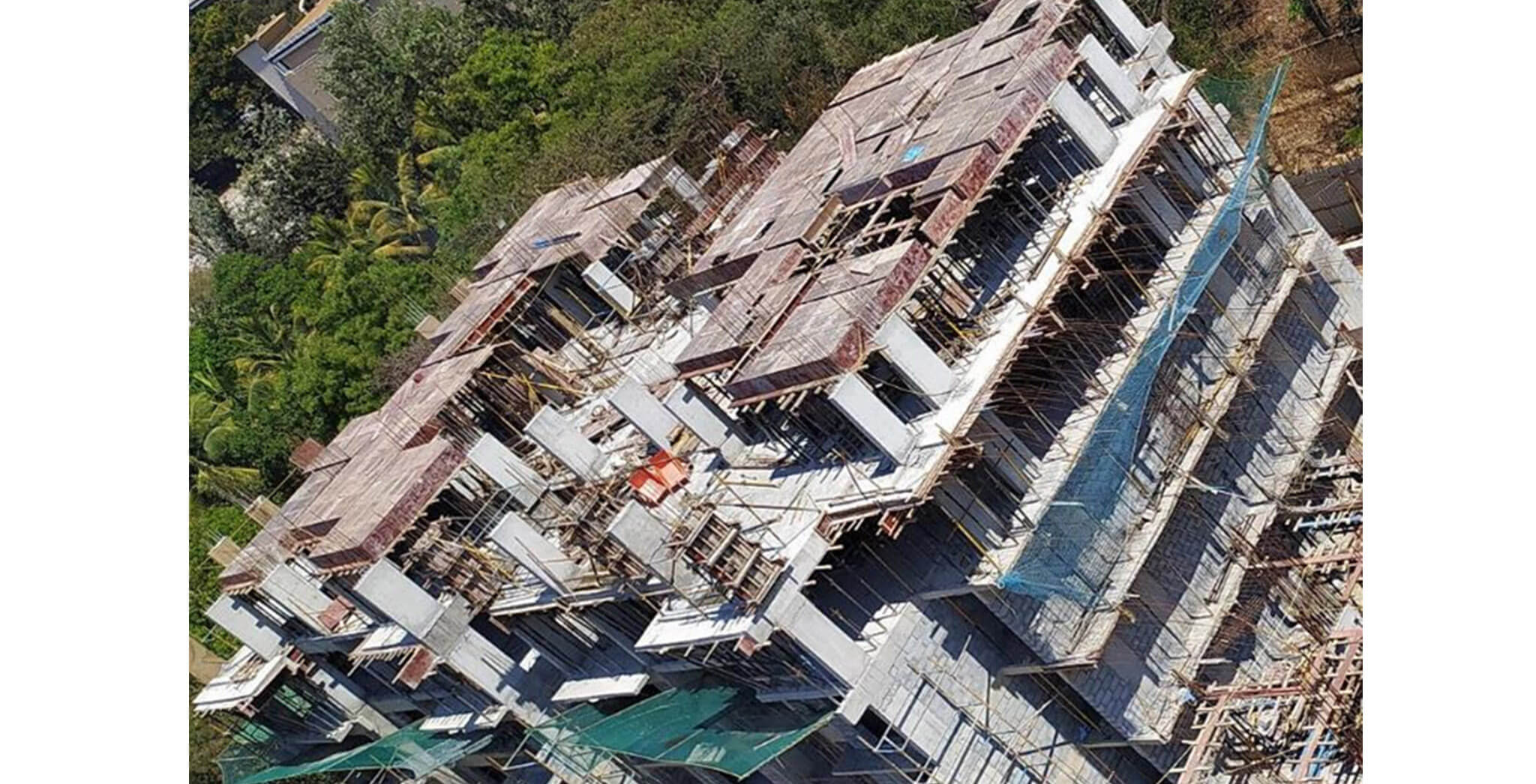 Mar 2020 - A Block: Terrace floor slab shuttering in progress.