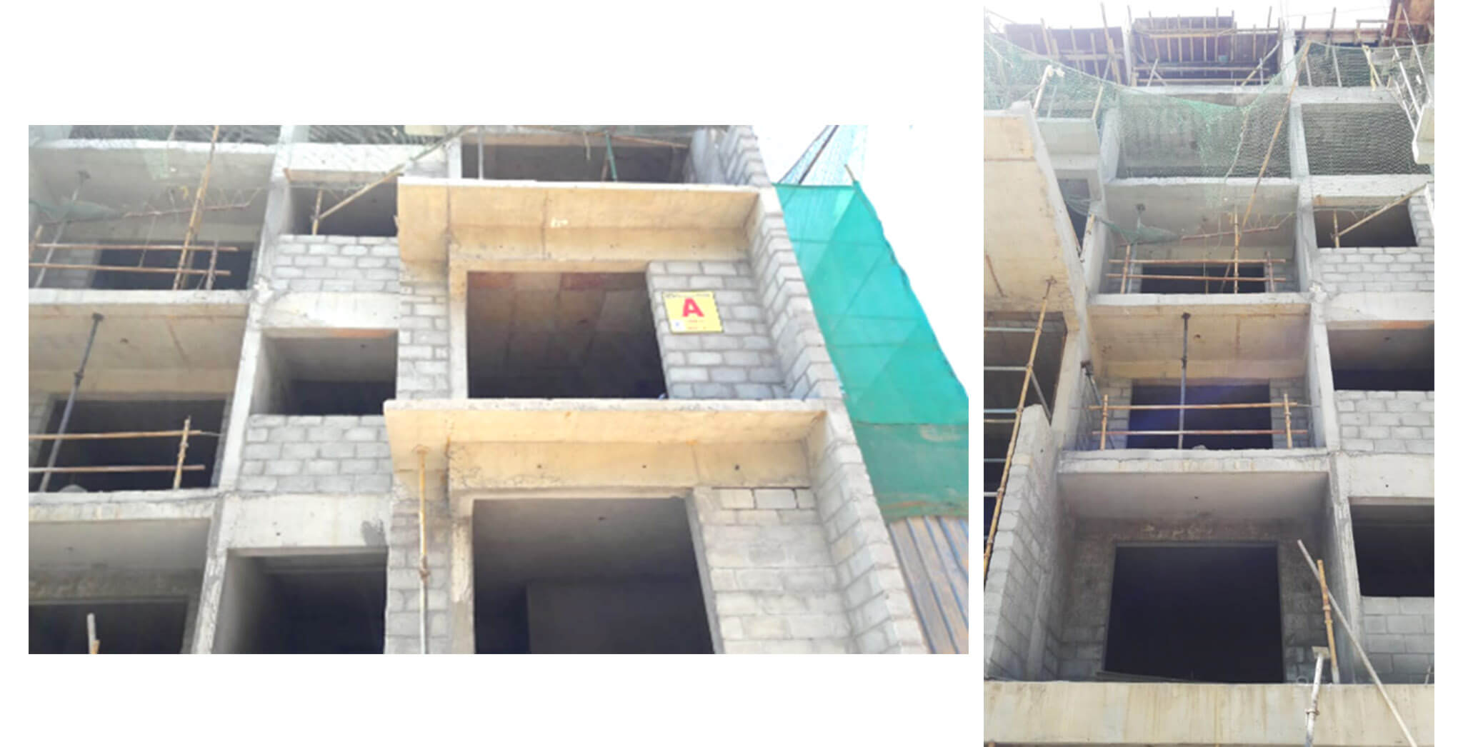 Mar 2020 - A Block: 1st floor internal wall plastering; 2nd floor blockwork in progress.