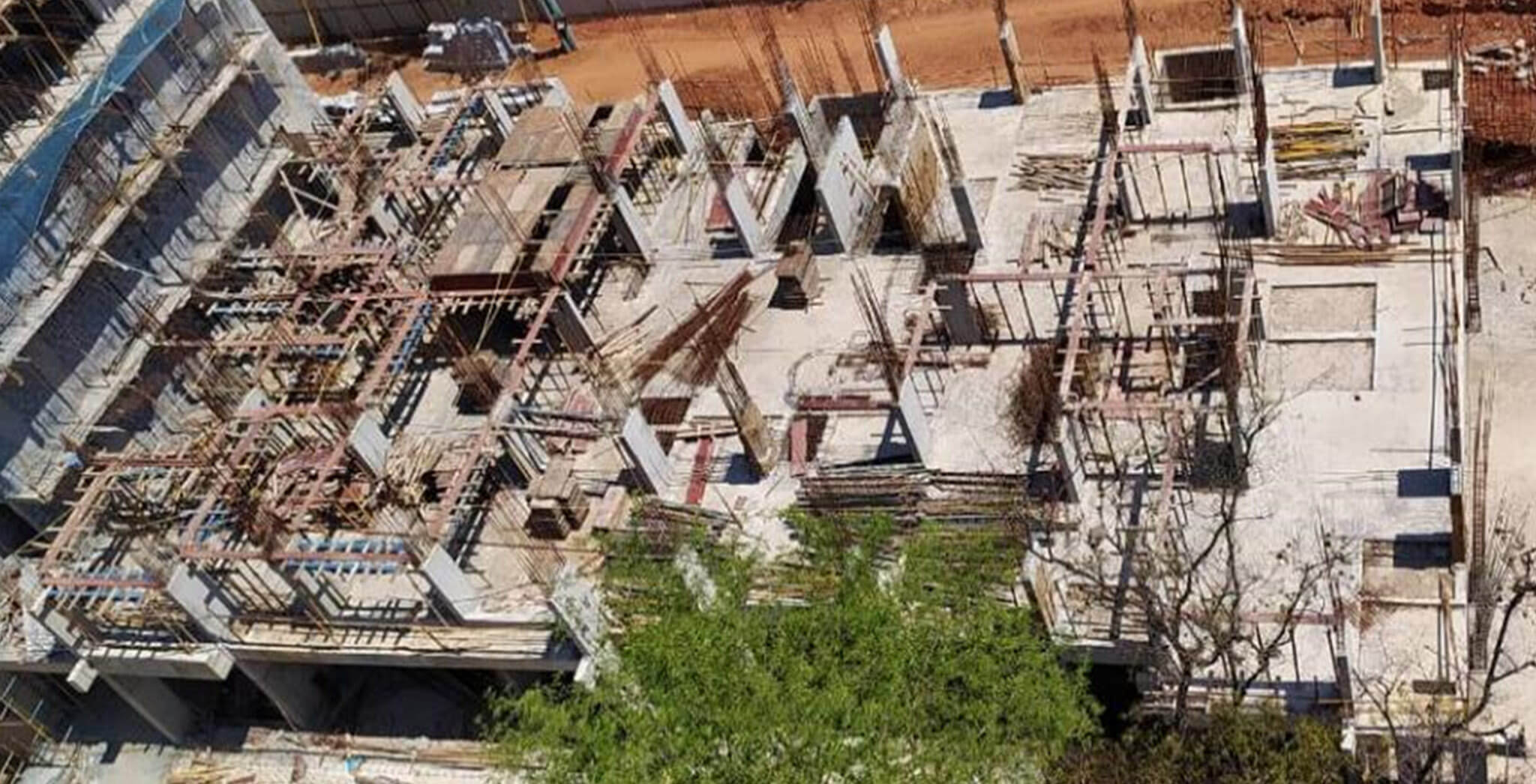 Mar 2020 - B Block: 1st floor slab shuttering work resumed.