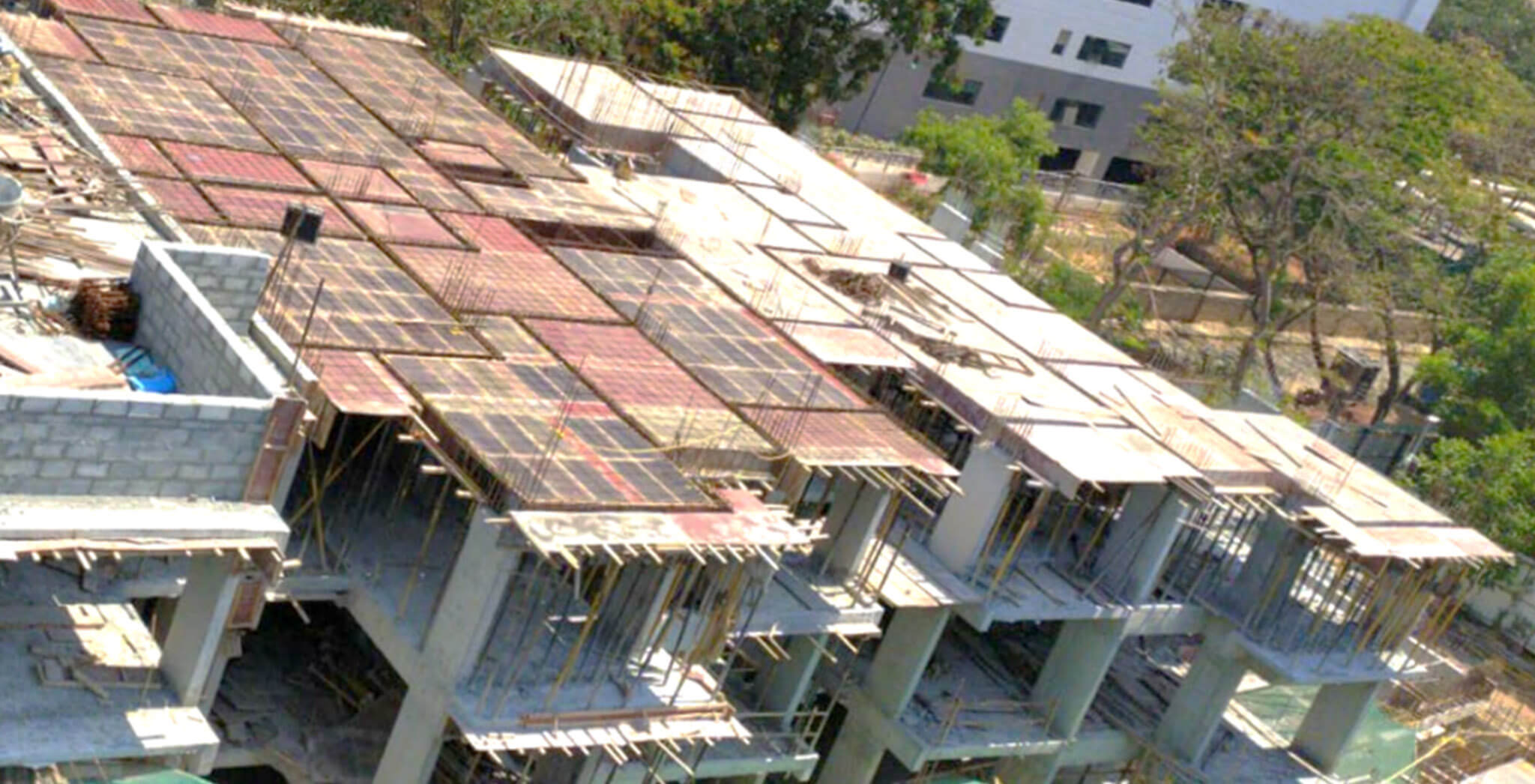 Mar 2020 - G Block: Terrace floor slab reinforcement work commenced.