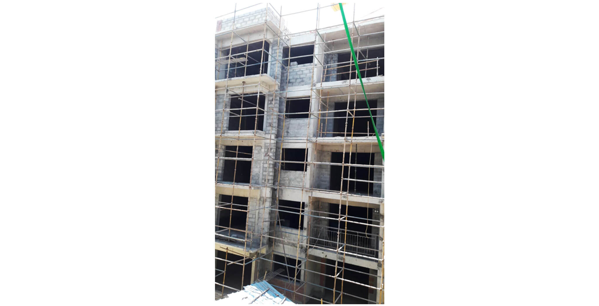 Mar 2020 - K Block: 2nd floor internal wall plastering work; 4th floor blockwork in progress.