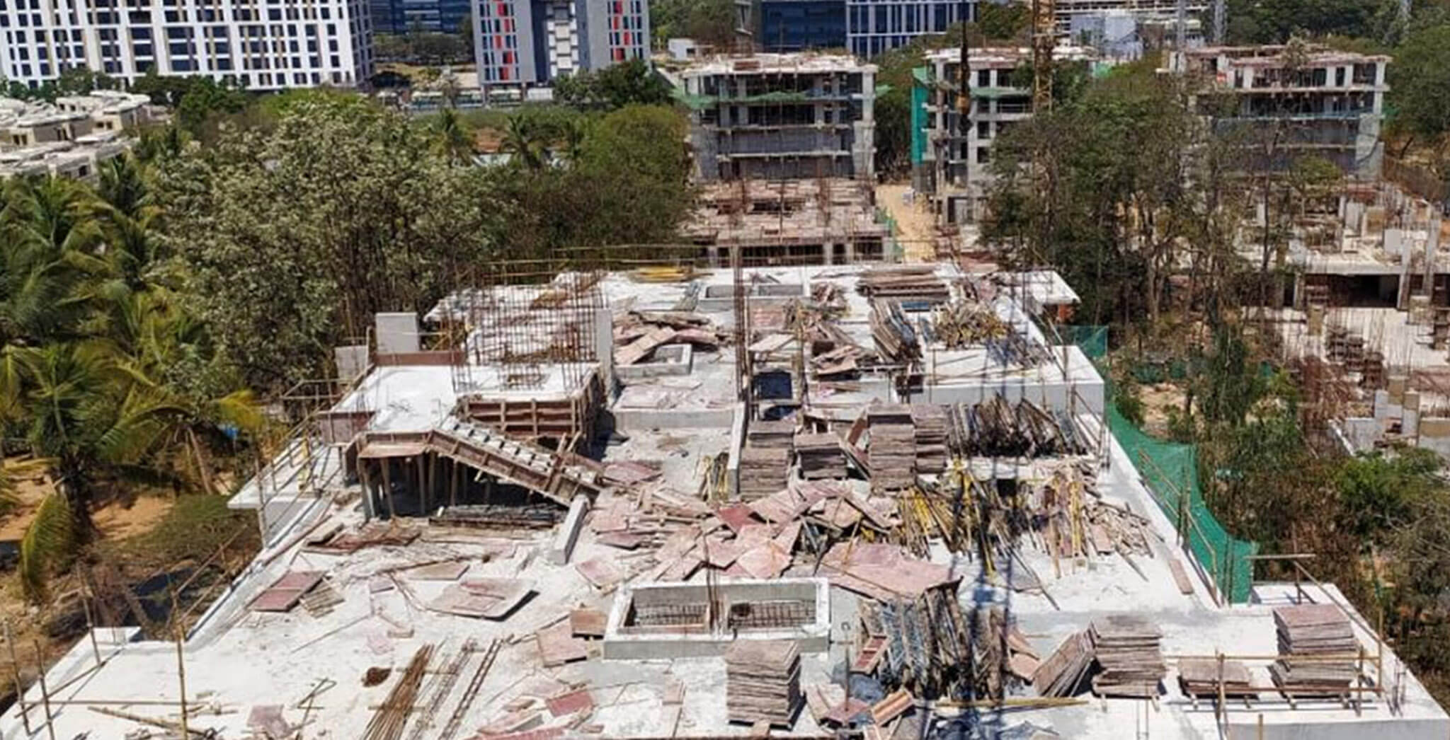 Mar 2020 - L Block: Above terrace floor LMR bottom slab concreting completed.