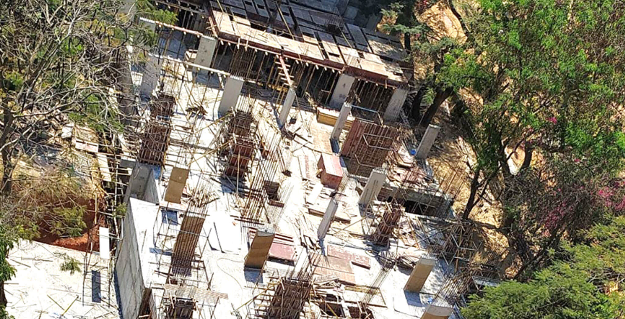 Mar 2020 - M Block: 1st floor slab shuttering work-in-progress.