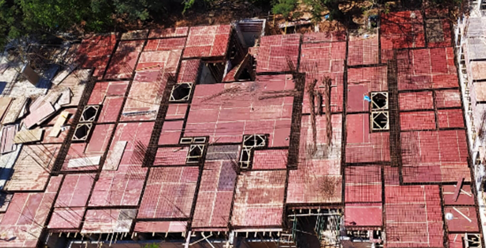 Mar 2020 - N Block: Ground floor slab reinforcement work-in-progress.
