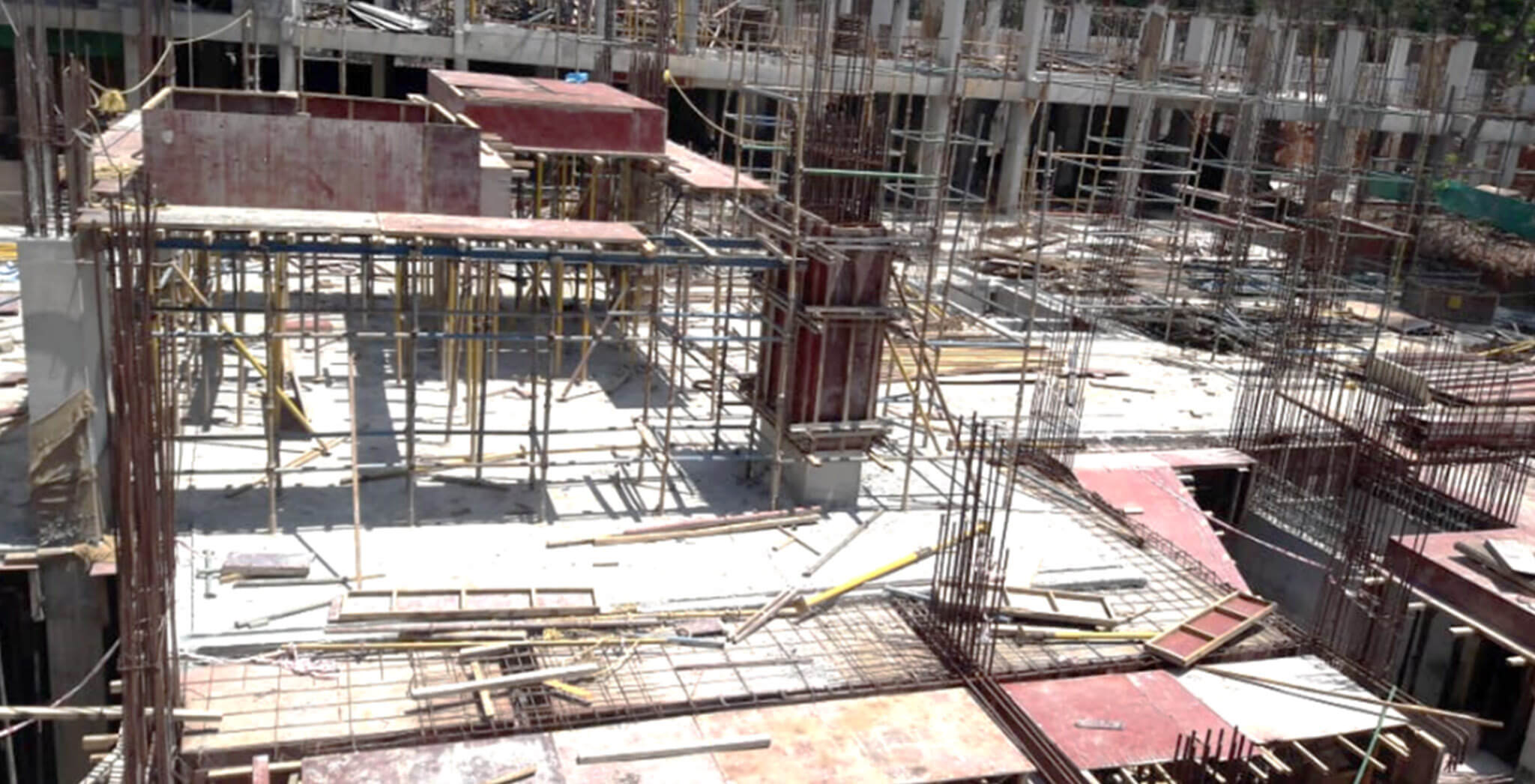 Mar 2020 - S Block: Stilt to ground floor column work-in-progress; Ground floor slab shuttering work commenced.