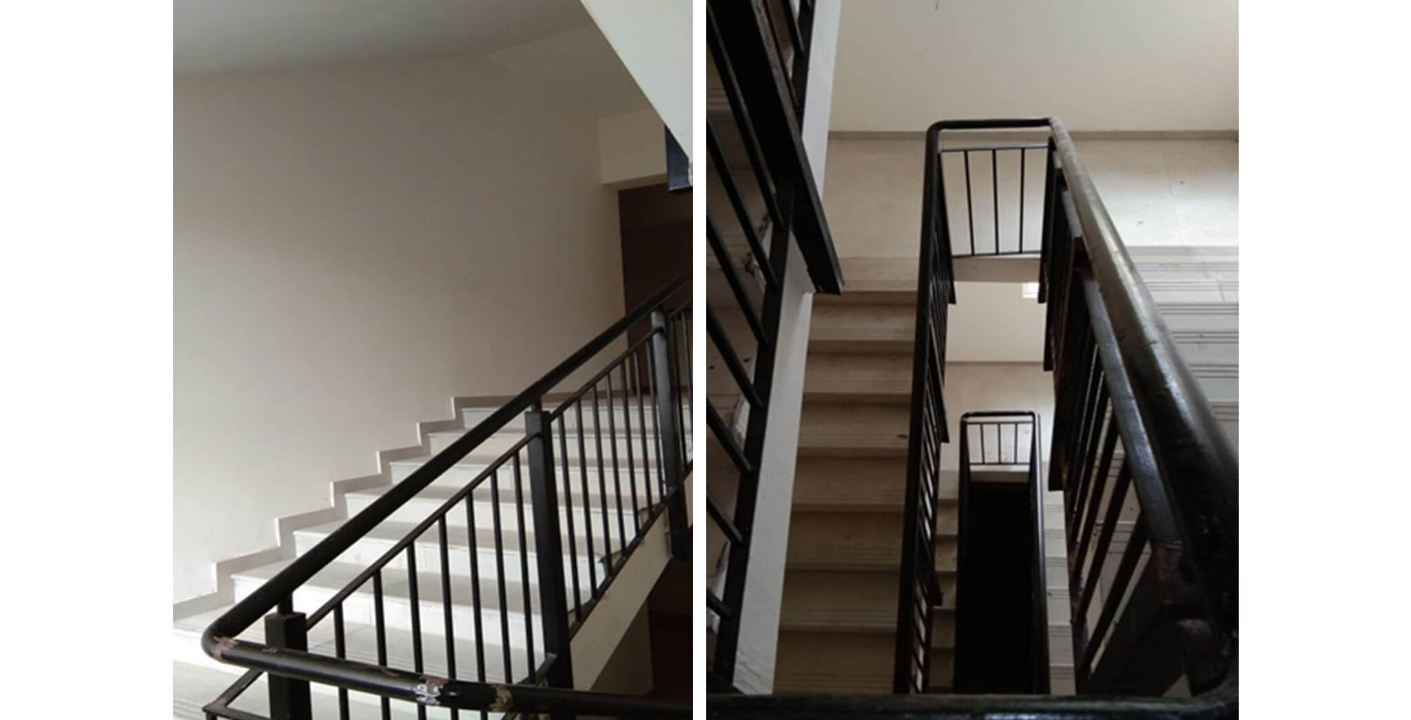 May 2020 - Deodar—G block: Staircase–Final coat painting for staircase railing in progress