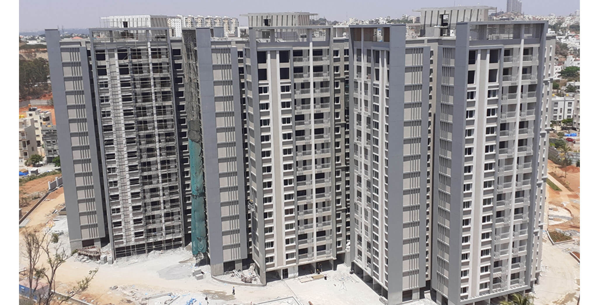 May 2020 - Towers B, C & D: External painting completed. Common area finishing and flat finishing work-in-progress