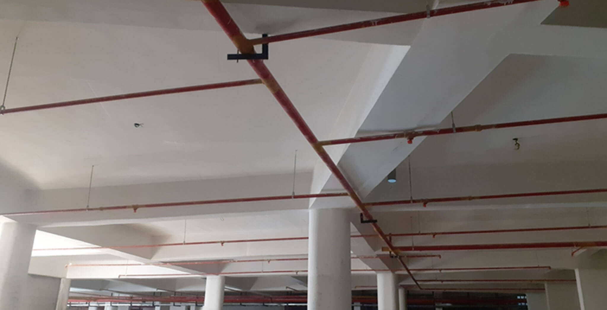 May 2020 - Towers B, C & D basement: Firefighting and painting work-in-progress