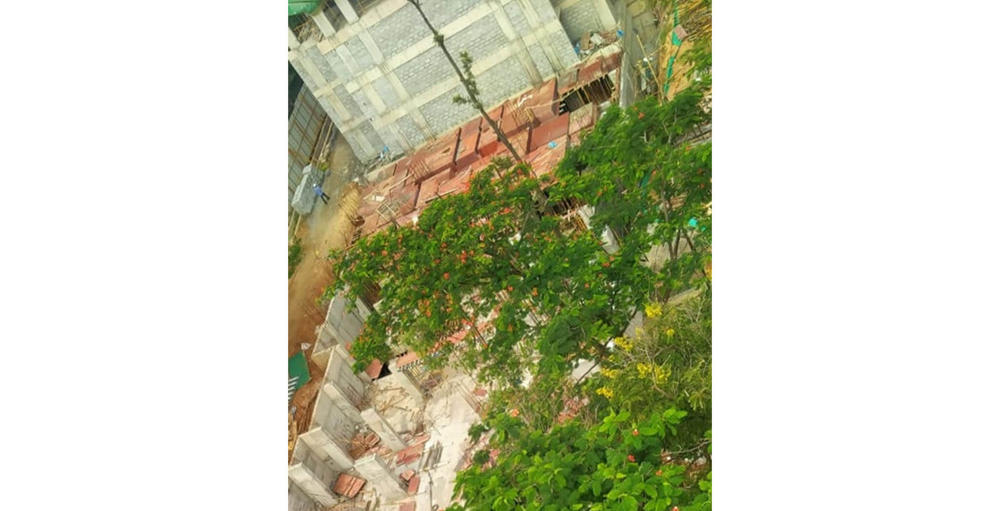 Jun 2020 - D Block: Ground floor slab shuttering work-in-progress.