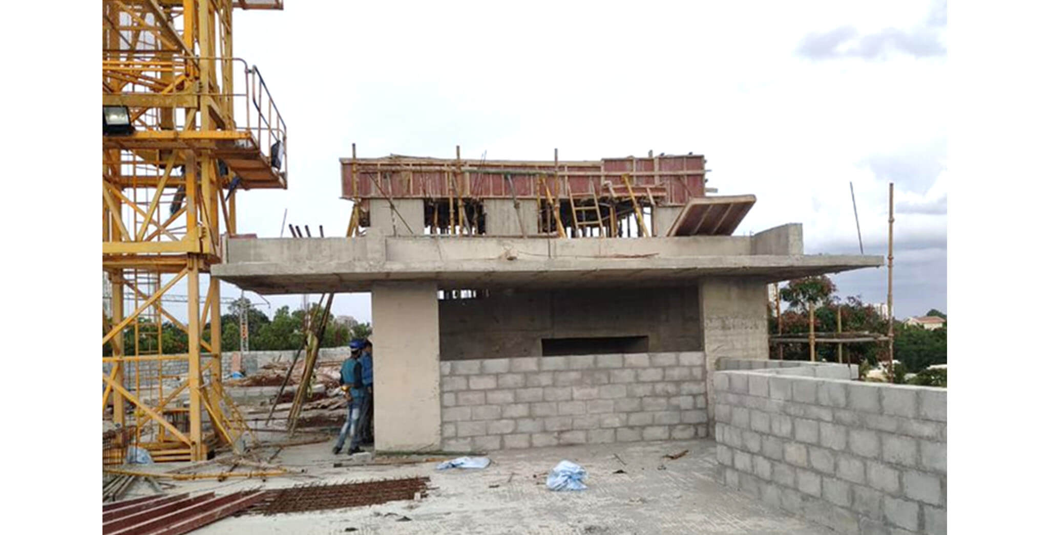 Jun 2020 - K Block: Above Terrace floor LMR top slab concreting completed; Block work completed up to 4th floor; Internal plastering work completed up to 3rd floor; 4th floor water proofing work-in-progress.