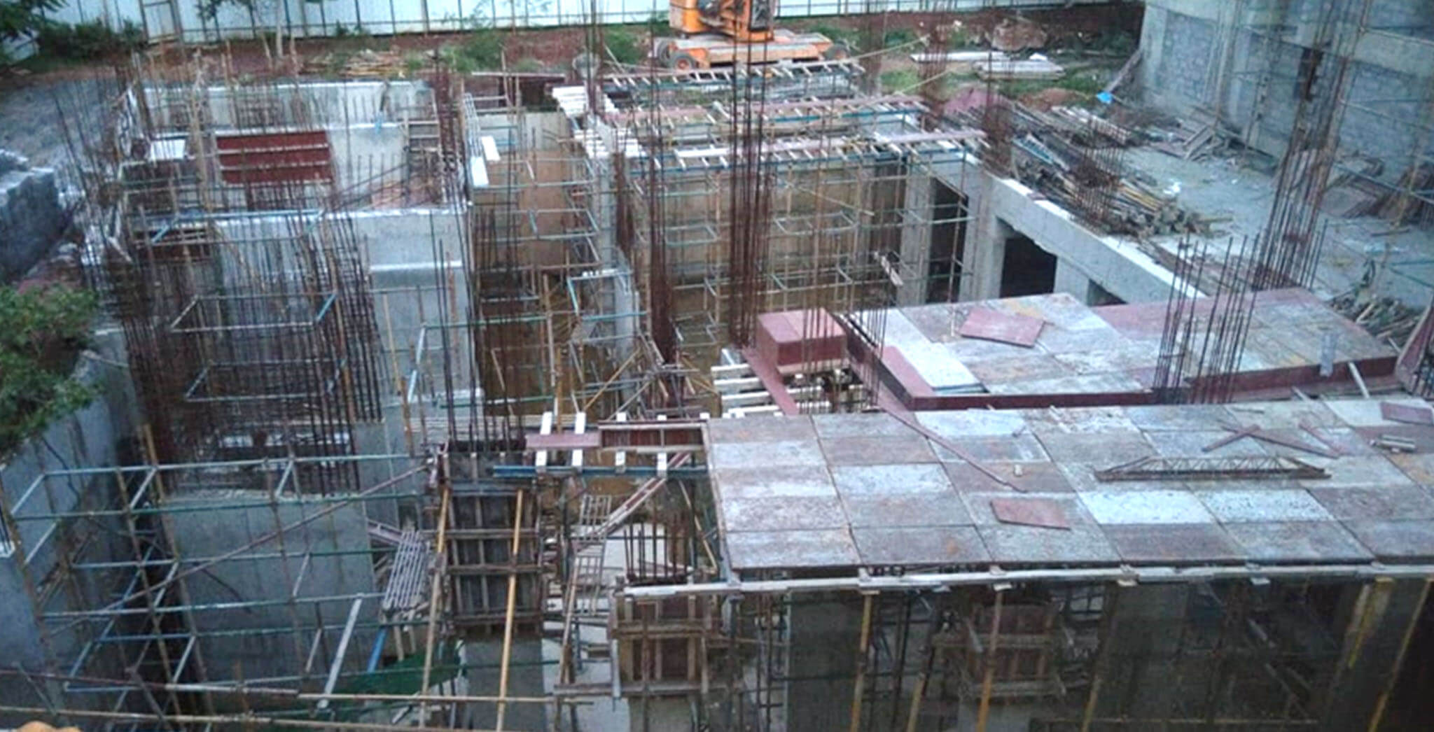 Jun 2020 - Club House: Ground floor slab shuttering work-in-progress.