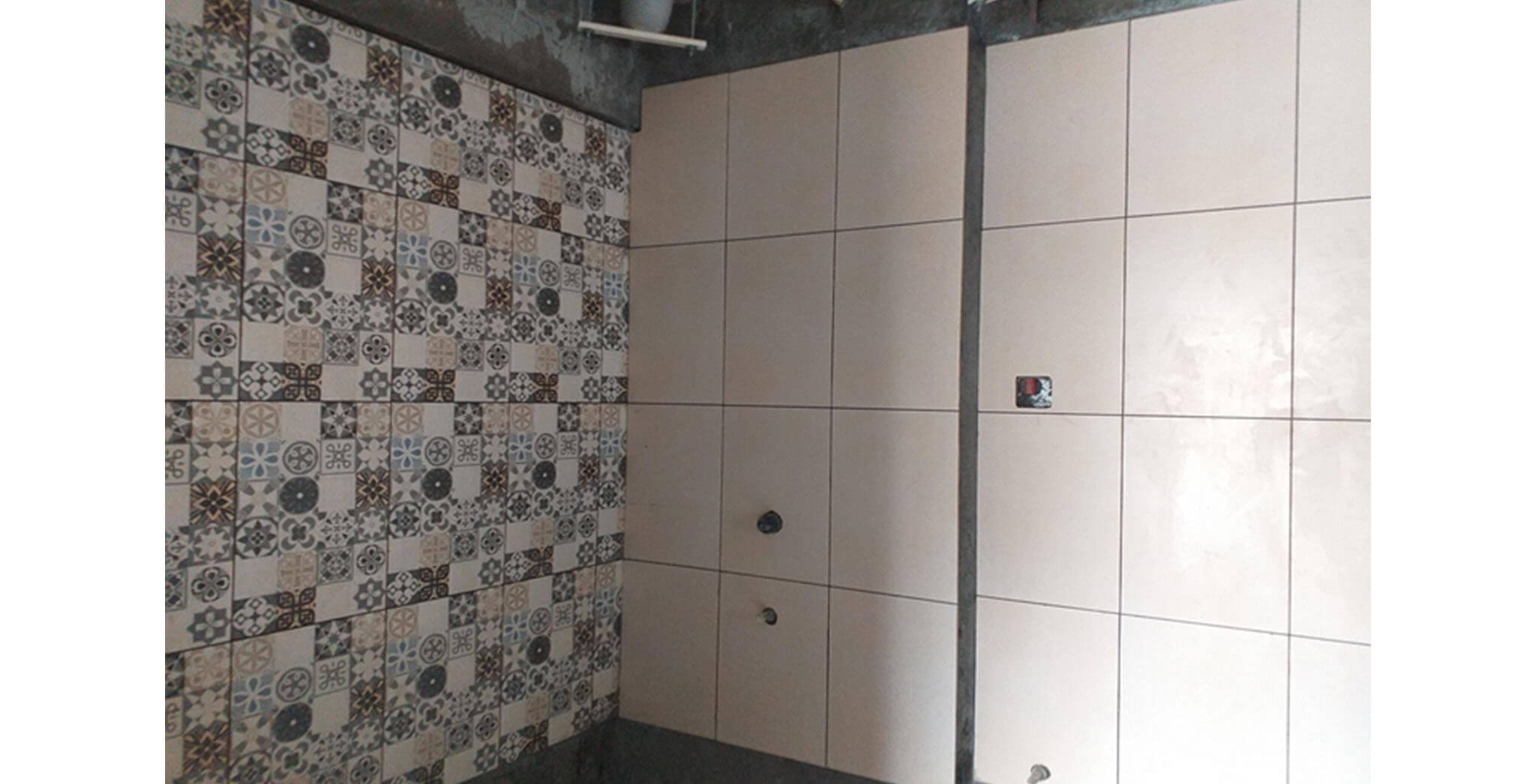 Jul 2020 - West side view: M & N Blocks—Tiling work-in-progress.