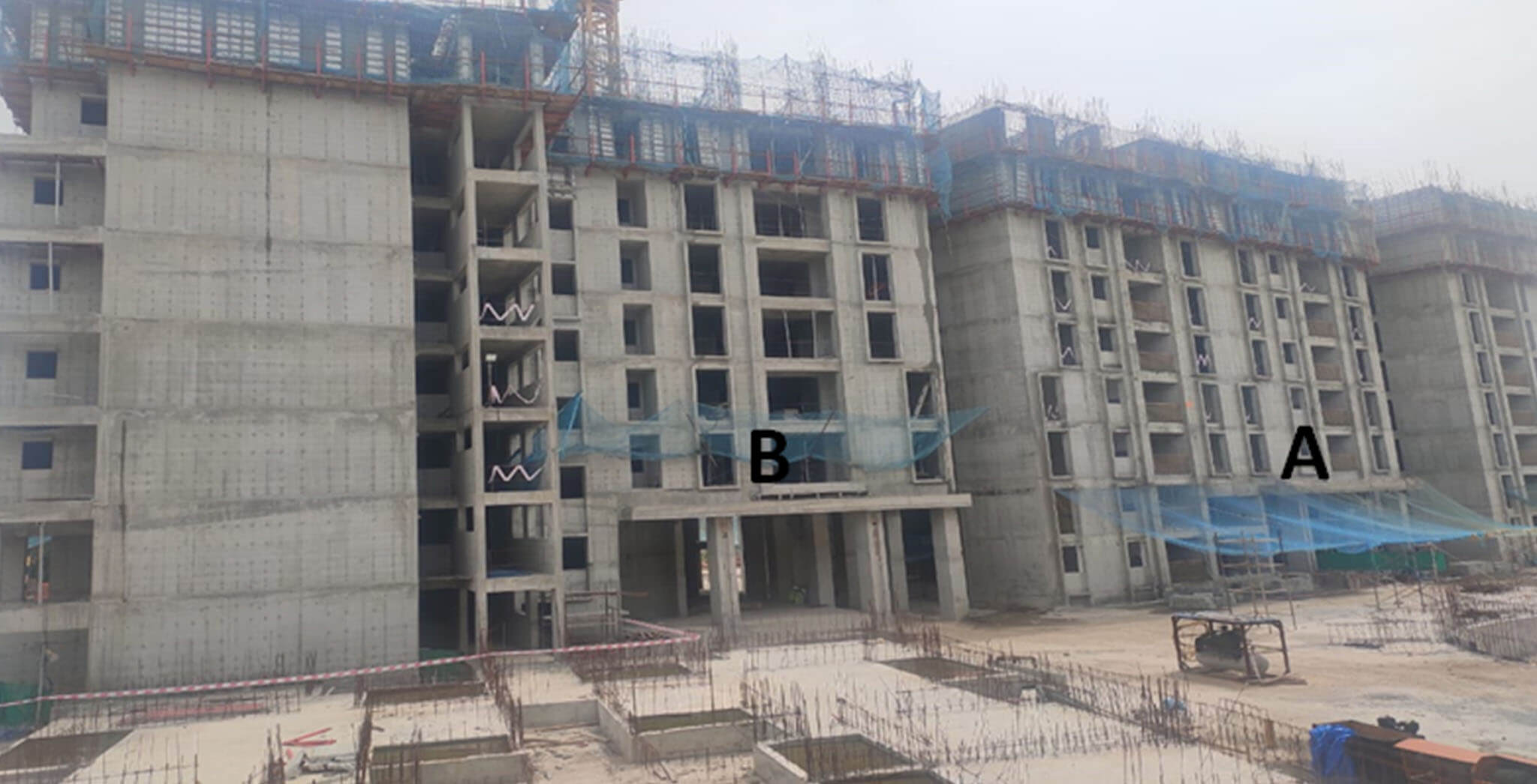 Jul 2020 - Serene: Tower A—9th floor slab in progress & Tower B—8th floor slab completed.