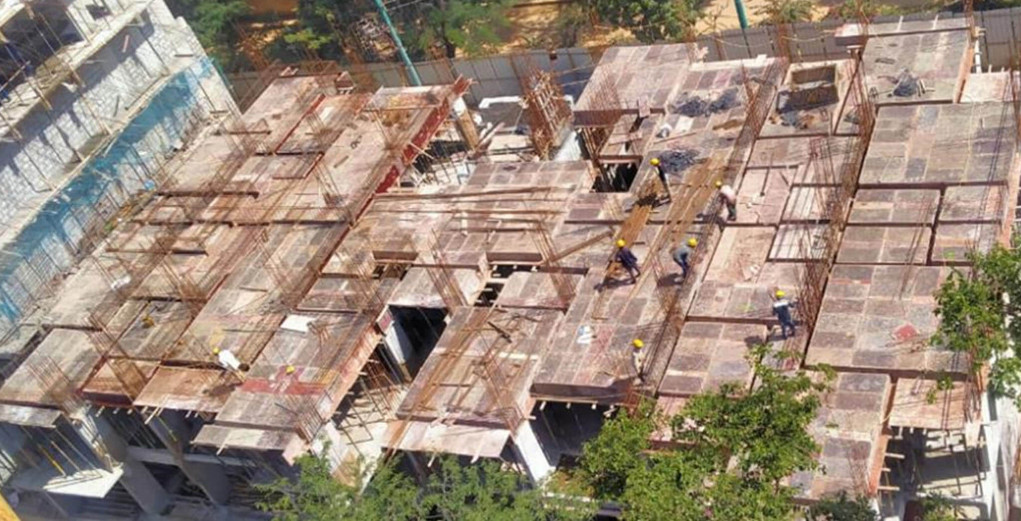Aug 2020 - B Block: 2nd floor beam reinforcement work-in-progress.