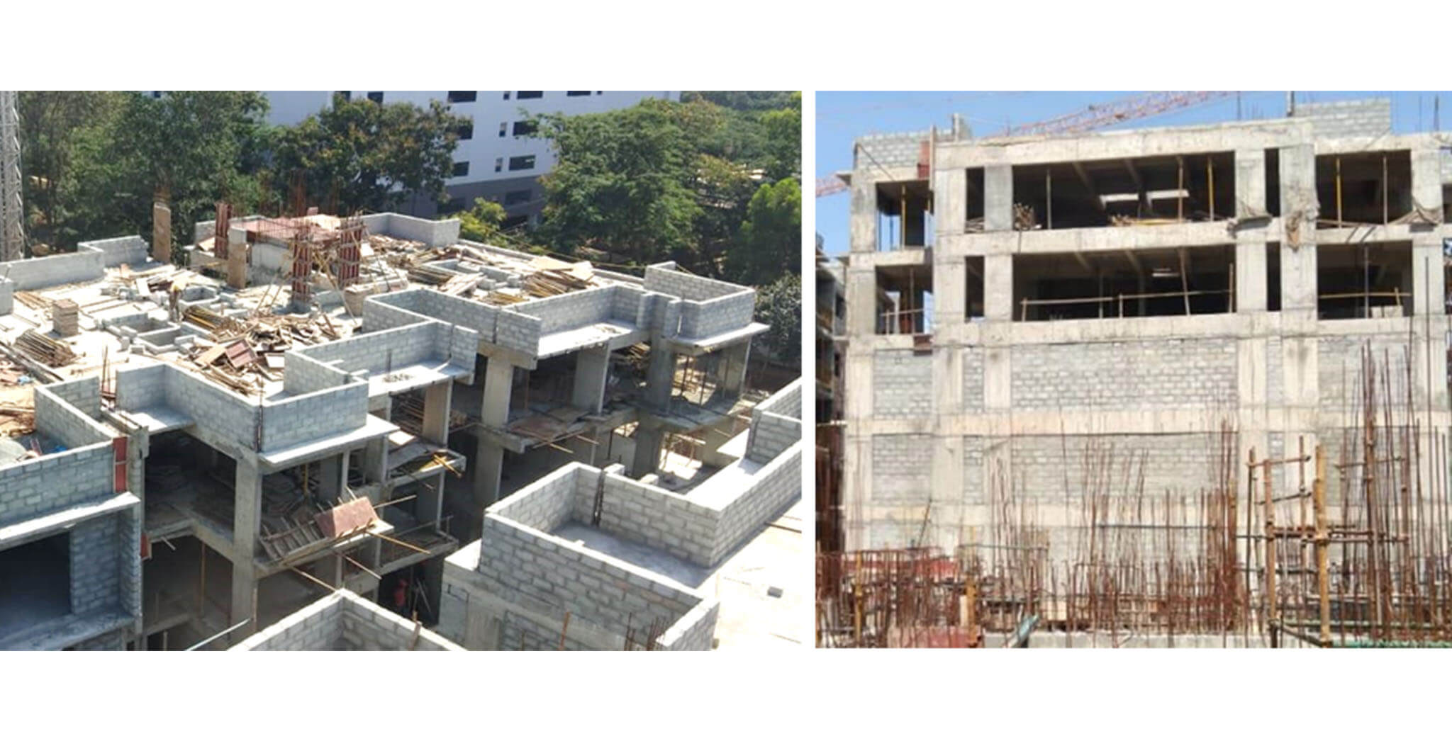 Aug 2020 - G Block: Above Terrace floor-SHR & LMR bottom slab shuttering work-in-progress.