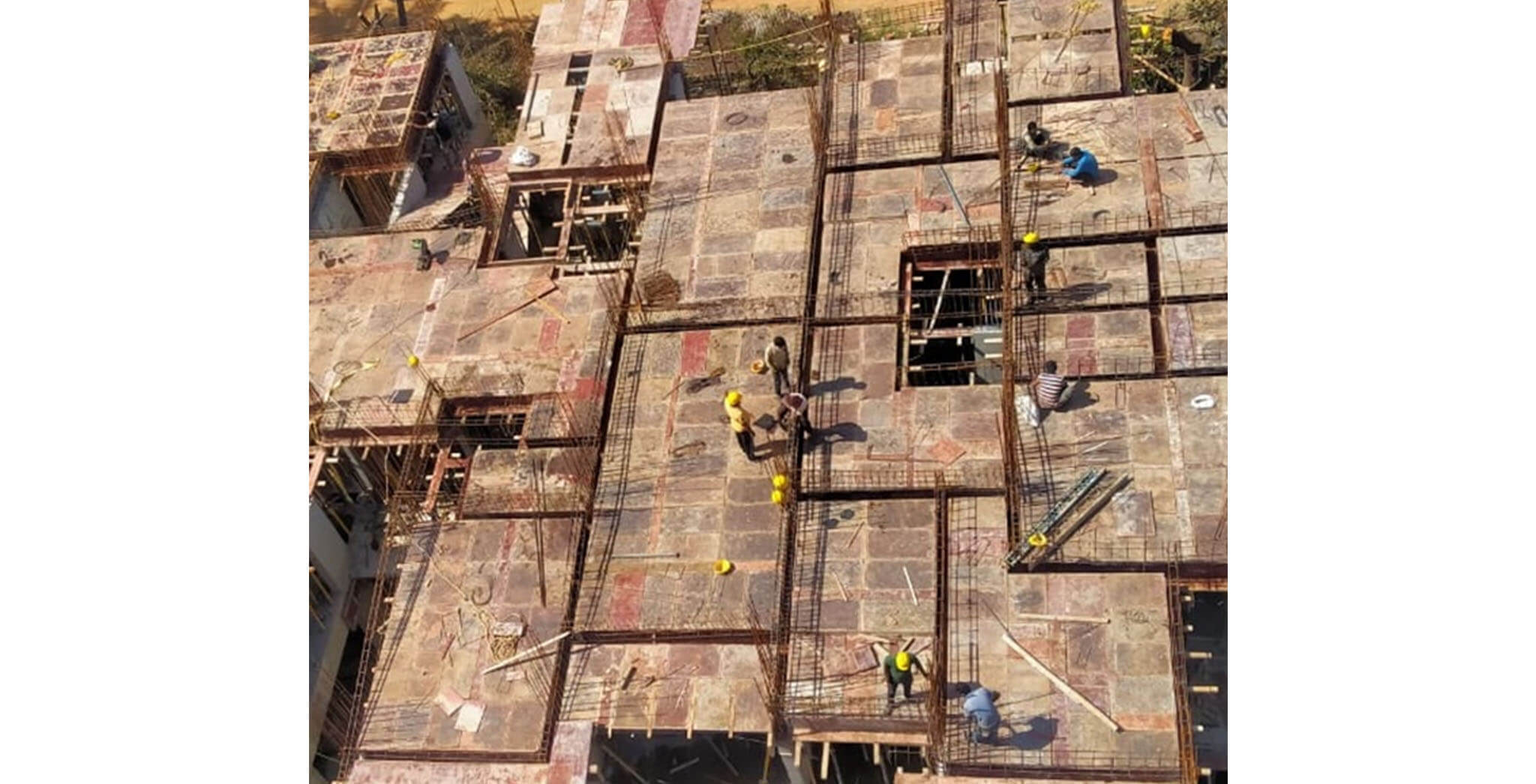 Aug 2020 - N Block: 2nd floor beam reinforcement work-in-progress.