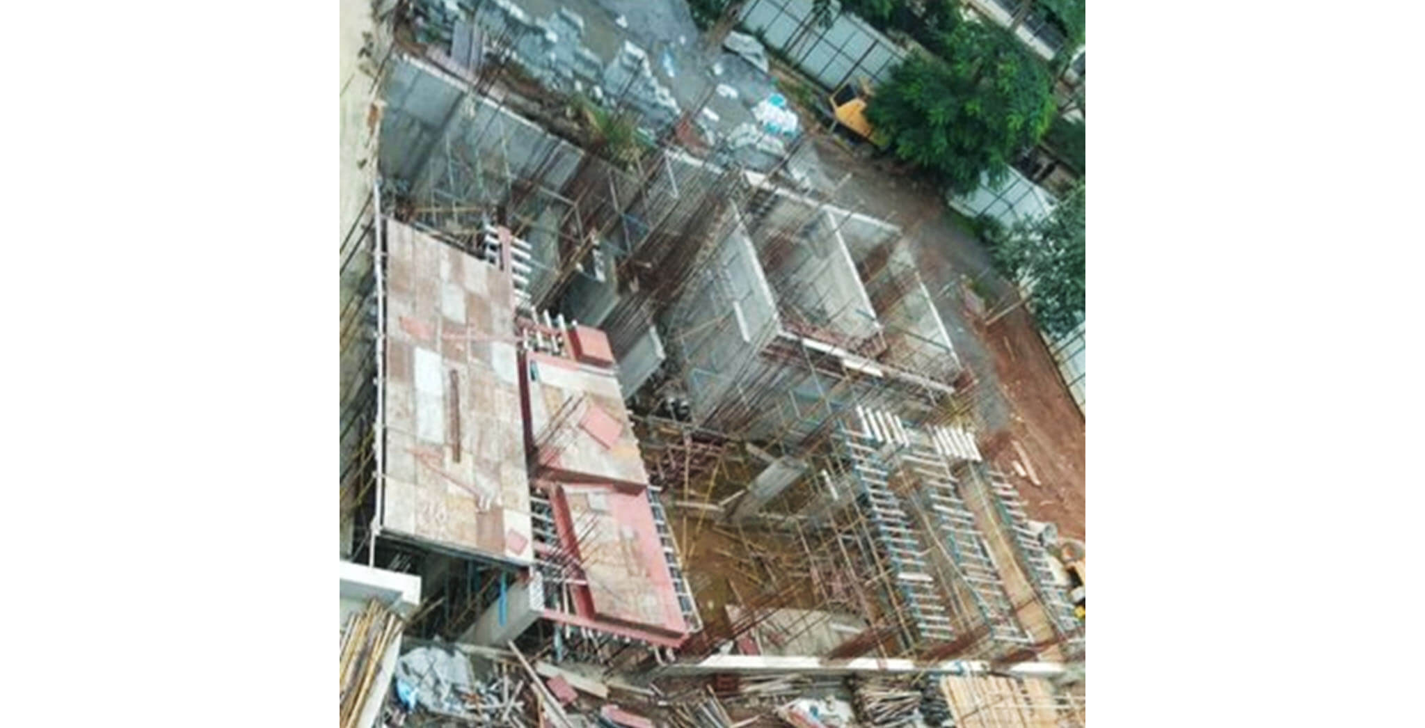 Aug 2020 - Club House: Ground floor slab shuttering work-in-progress.