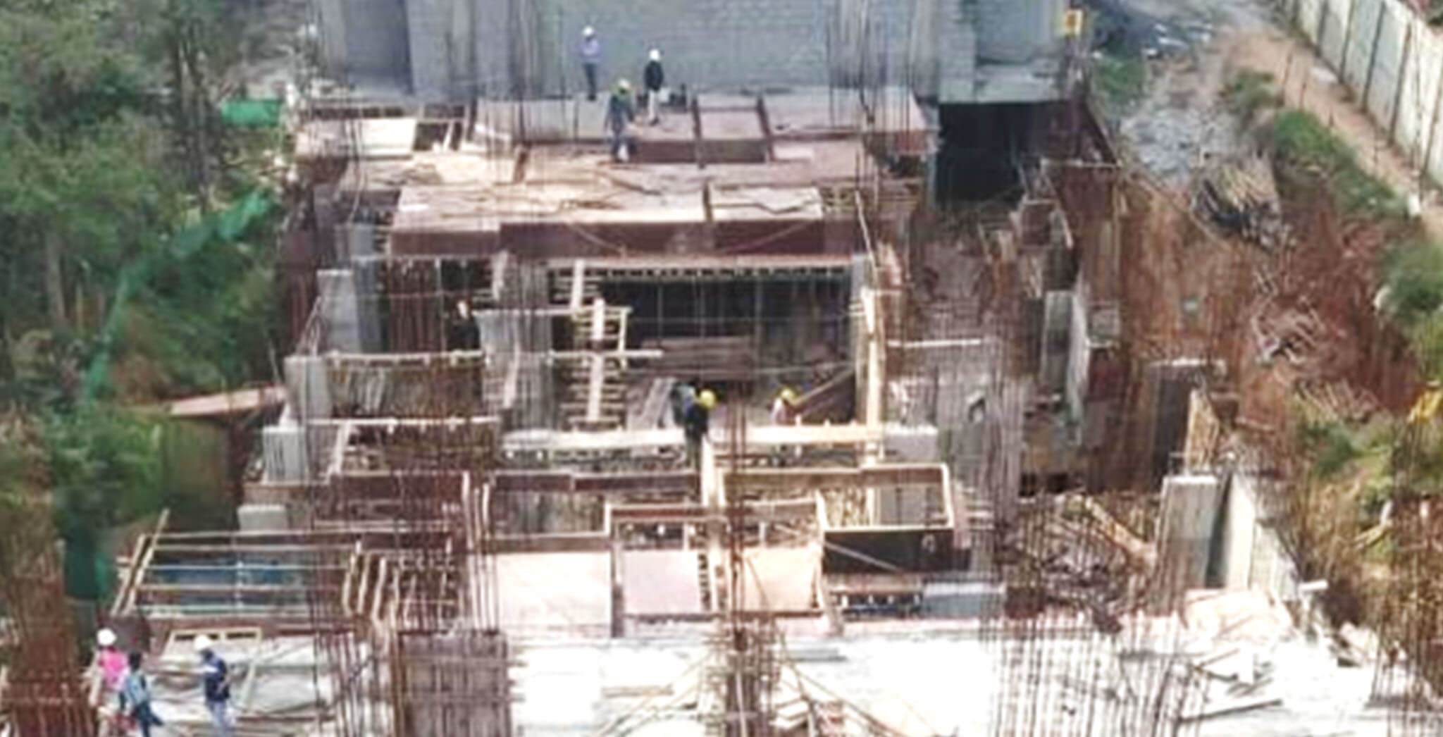 Sep 2020 - C Block: Ground floor slab shuttering work-in-progress