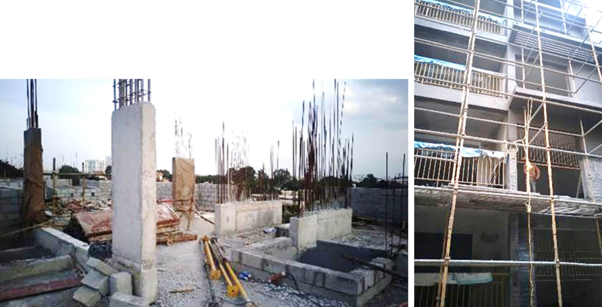 Sep 2020 - J Block: Above terrace floor column concreting, balcony railing, external plastering work-in-progress