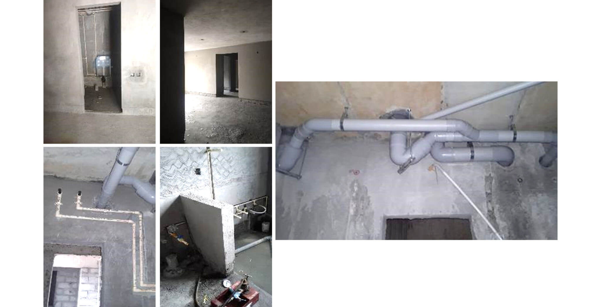 Sep 2020 - R Block: Ground floor concealed piping and high level work-in-progress; Up to 4th floor internal wall plastering work completed