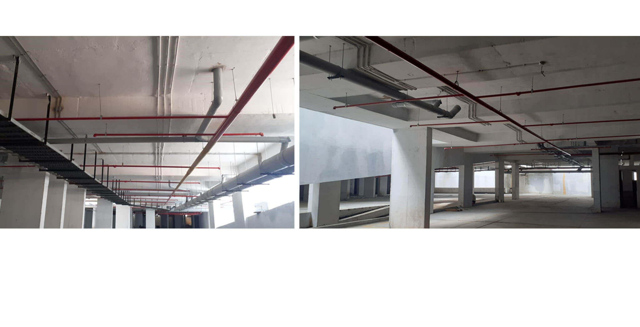 Sep 2020 - Basement: Fire fighting sprinkler lines, plumbing and electrical cable tray work completed
