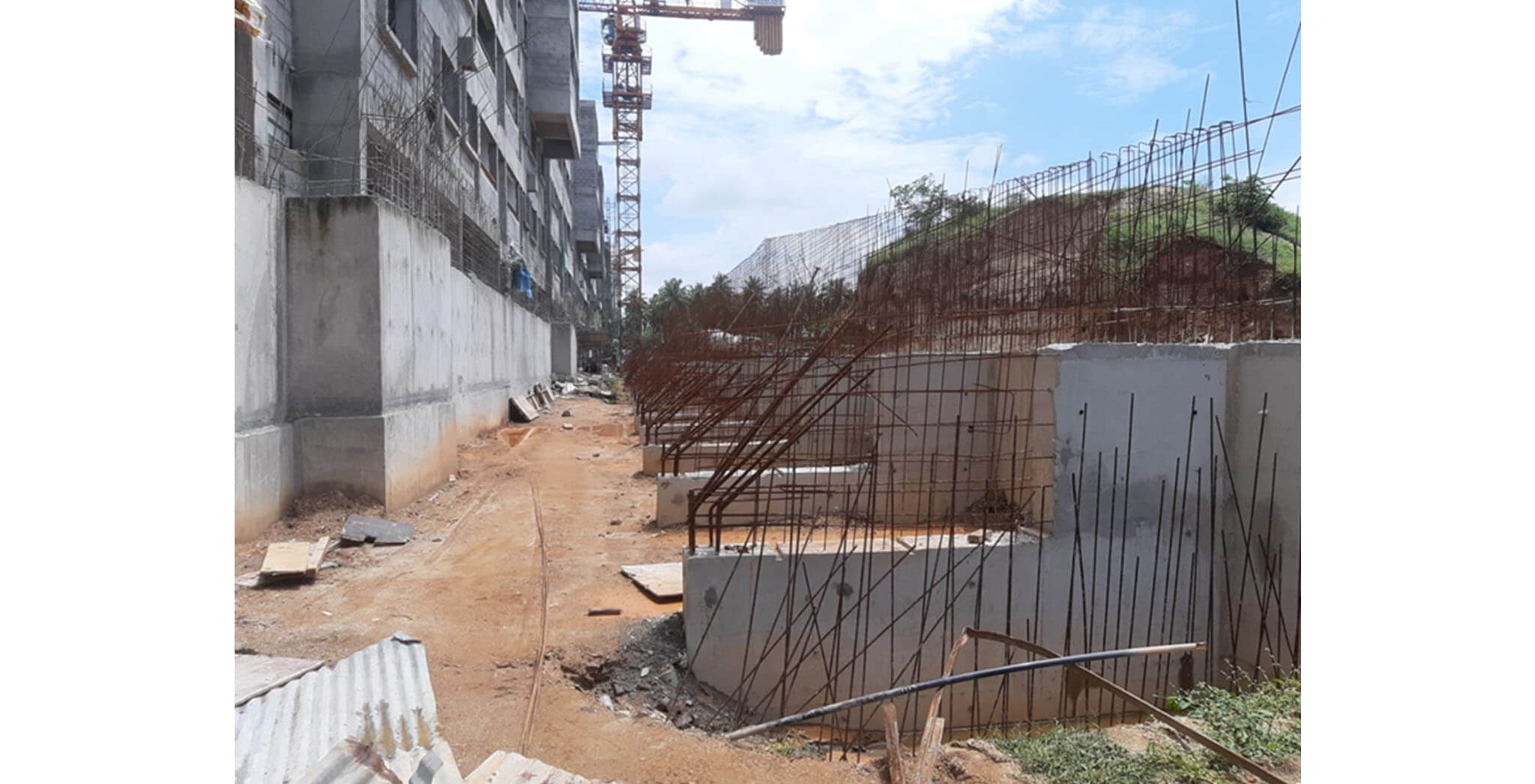 Oct 2020 - Southside retaining wall work-in-progress